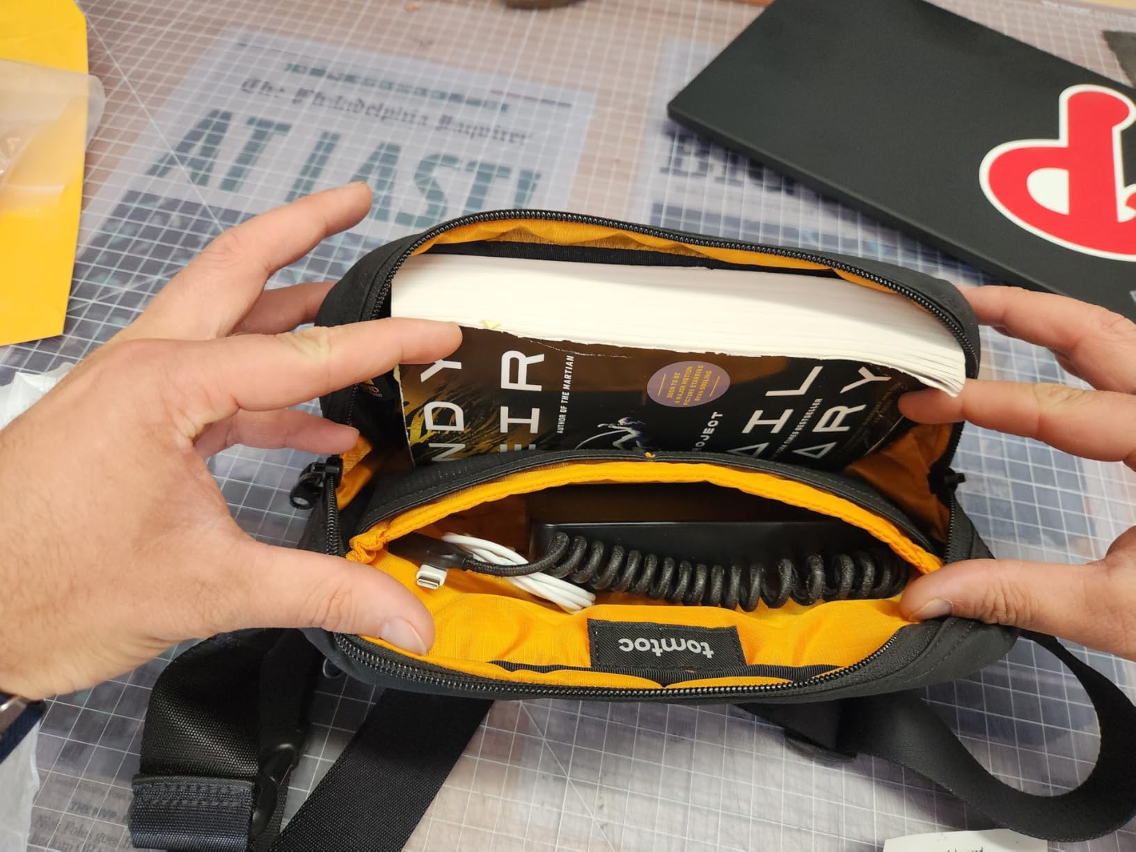 tomtoc 1.5L Sling Bag with RFID Blocking, Crossbody Bag Minimalist Chest Shoulder Pack for Men and Women customer photo 2