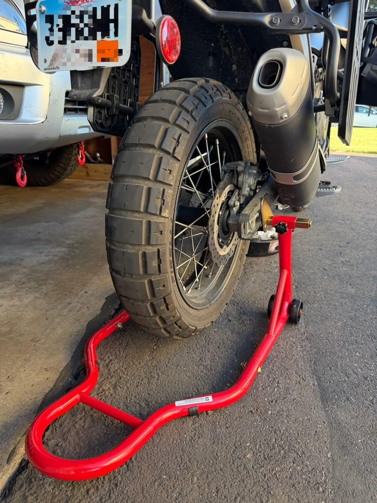 Jack Boss Motorcycle Stand Rear Combo Wheel Lift Stand, 500Lbs Capacity, Swingarm Spool Paddock Stand for Sport Bike customer photo 1