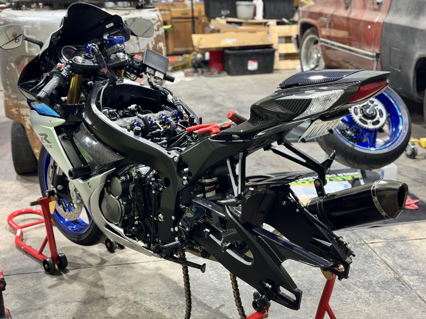 Jack Boss Motorcycle Stand Rear Combo Wheel Lift Stand, 500Lbs Capacity, Swingarm Spool Paddock Stand for Sport Bike customer photo 2