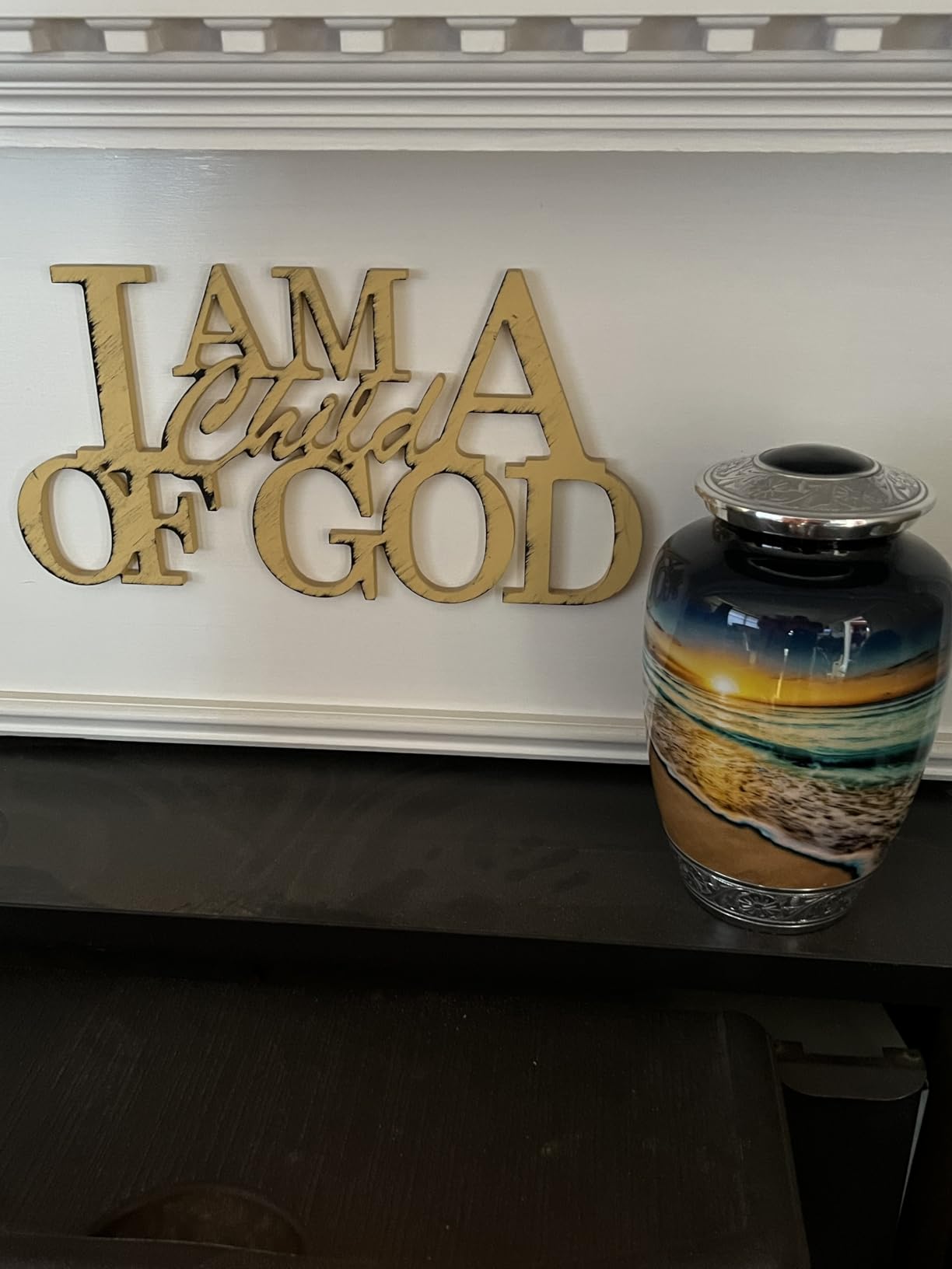 Waves on The Beach Keepsake Urn for Adult Human Ashes | Handcrafted Funeral Memorial | Seascape Funeral Decorative Cremation urn for Women and Men customer photo 1