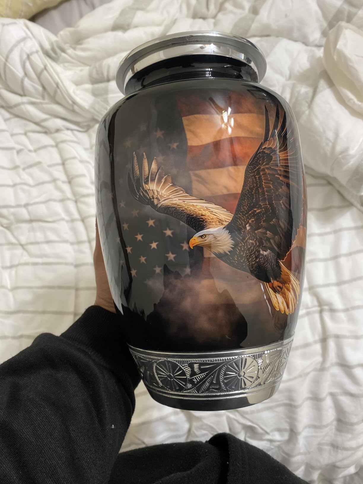 Waves on The Beach Keepsake Urn for Adult Human Ashes | Handcrafted Funeral Memorial | Seascape Funeral Decorative Cremation urn for Women and Men customer photo 2