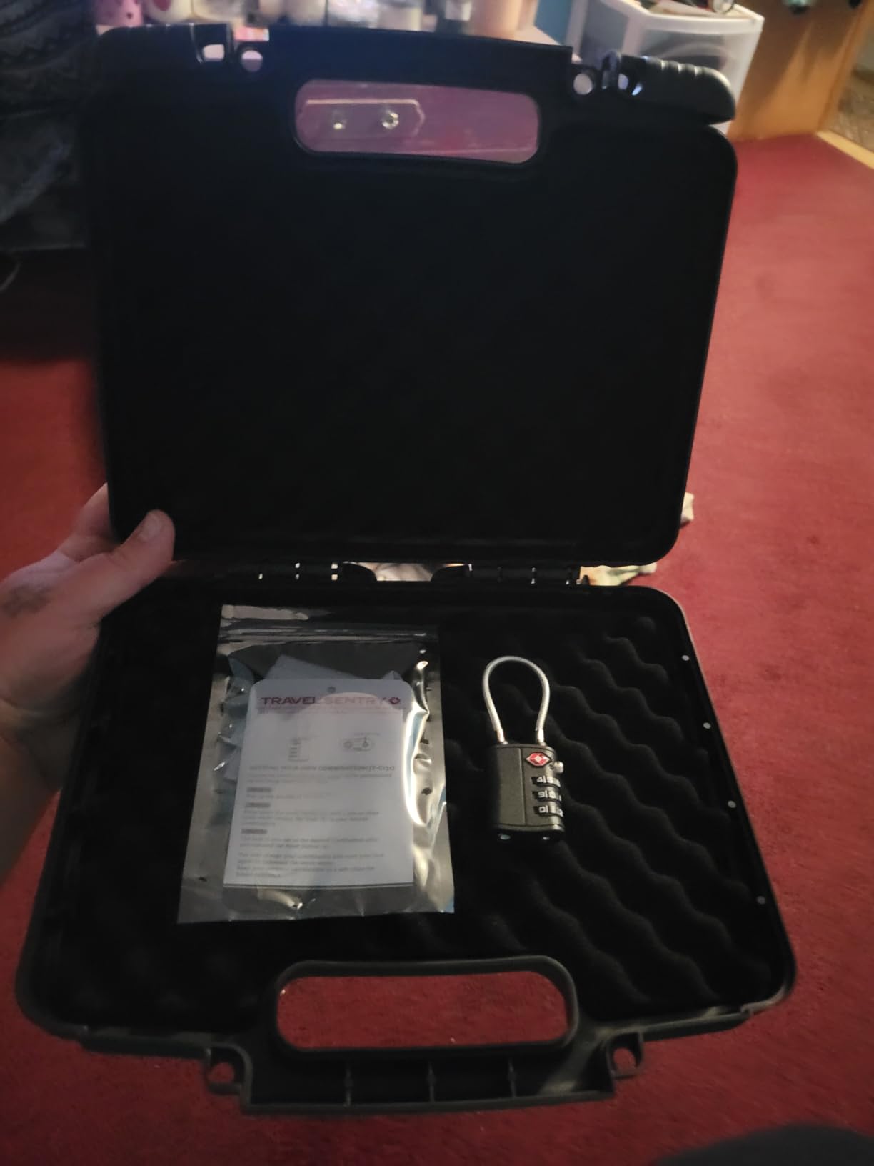 9mm Gun Case Lockable, TSA Approved Firearm Travel Case with TSA Lock, Pistol Case Hard Shell customer photo 2