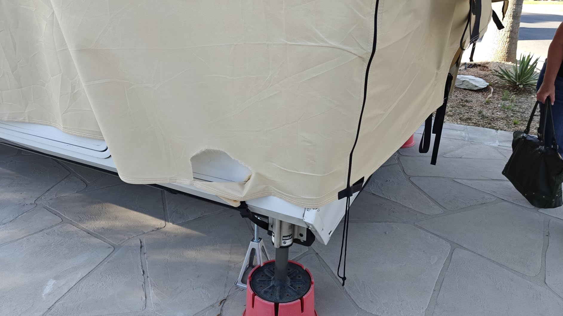 Umbrauto Travel Trailer RV Cover 24' ~ 27' - Upgraded 9-Layers Top Camper Cover, Waterproof & Windproof Heavy Duty Toy Hauler RV Cover for Winter Snow with Tongue Jack Cover, Gutter Covers customer photo 2
