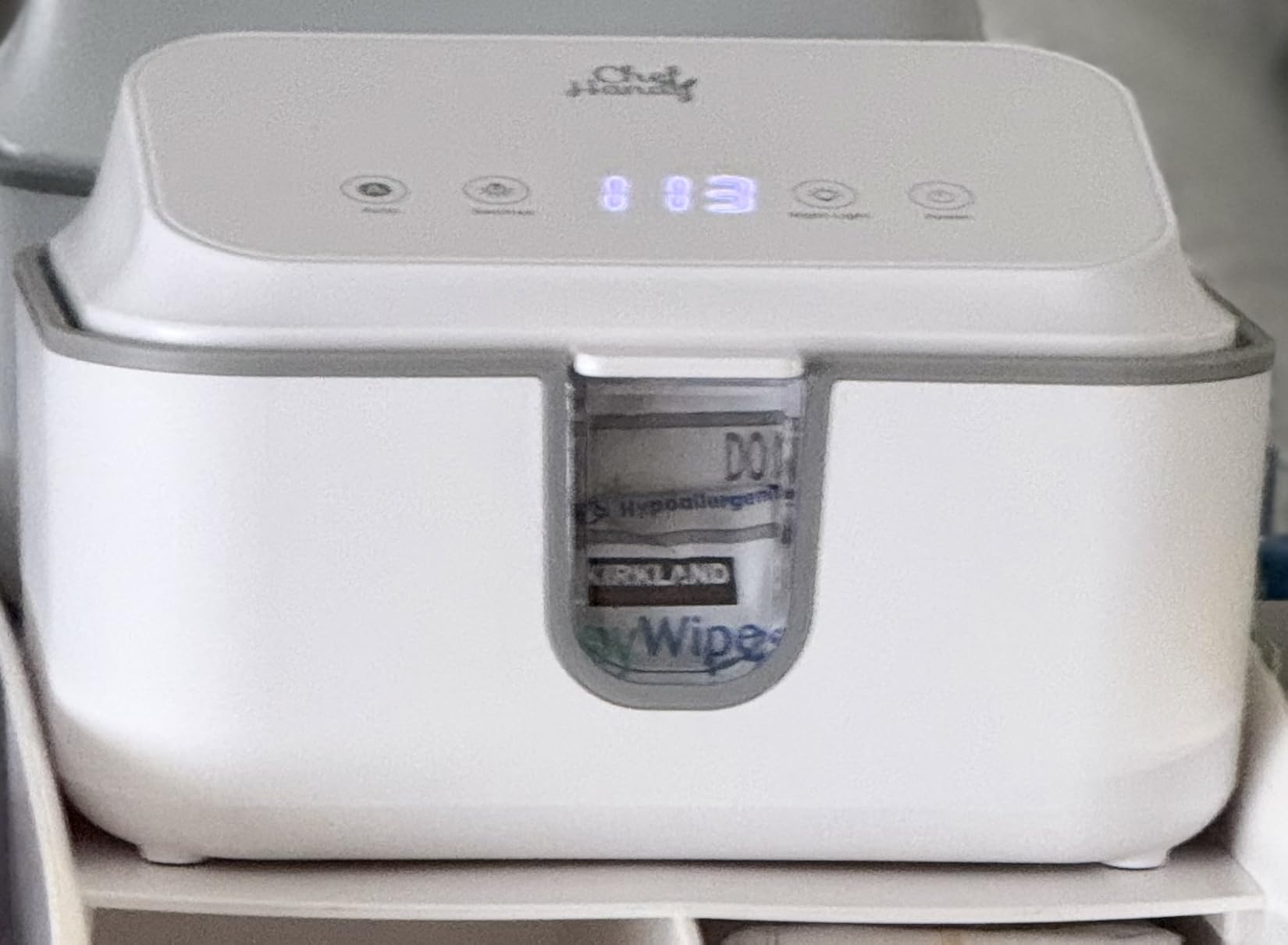 Wipe Warmer for Adult Size Wipes with UV Sanitizer, Baby Wipes Warmer, Large Capacity Wet Wipes Dispenser, 3 Temperature Settings, Night Light, Quiet Heating, Diaper Wipe Warmer, White customer photo 1