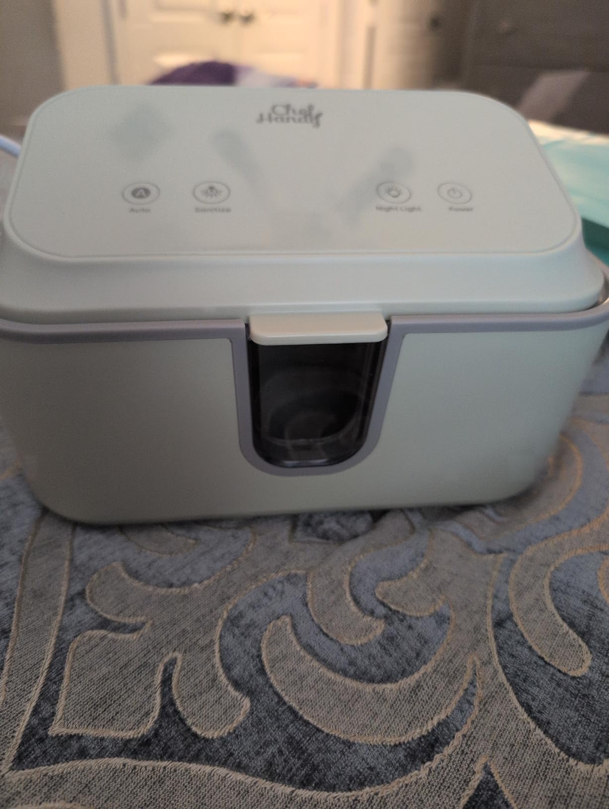 Wipe Warmer for Adult Size Wipes with UV Sanitizer, Baby Wipes Warmer, Large Capacity Wet Wipes Dispenser, 3 Temperature Settings, Night Light, Quiet Heating, Diaper Wipe Warmer, White customer photo 2