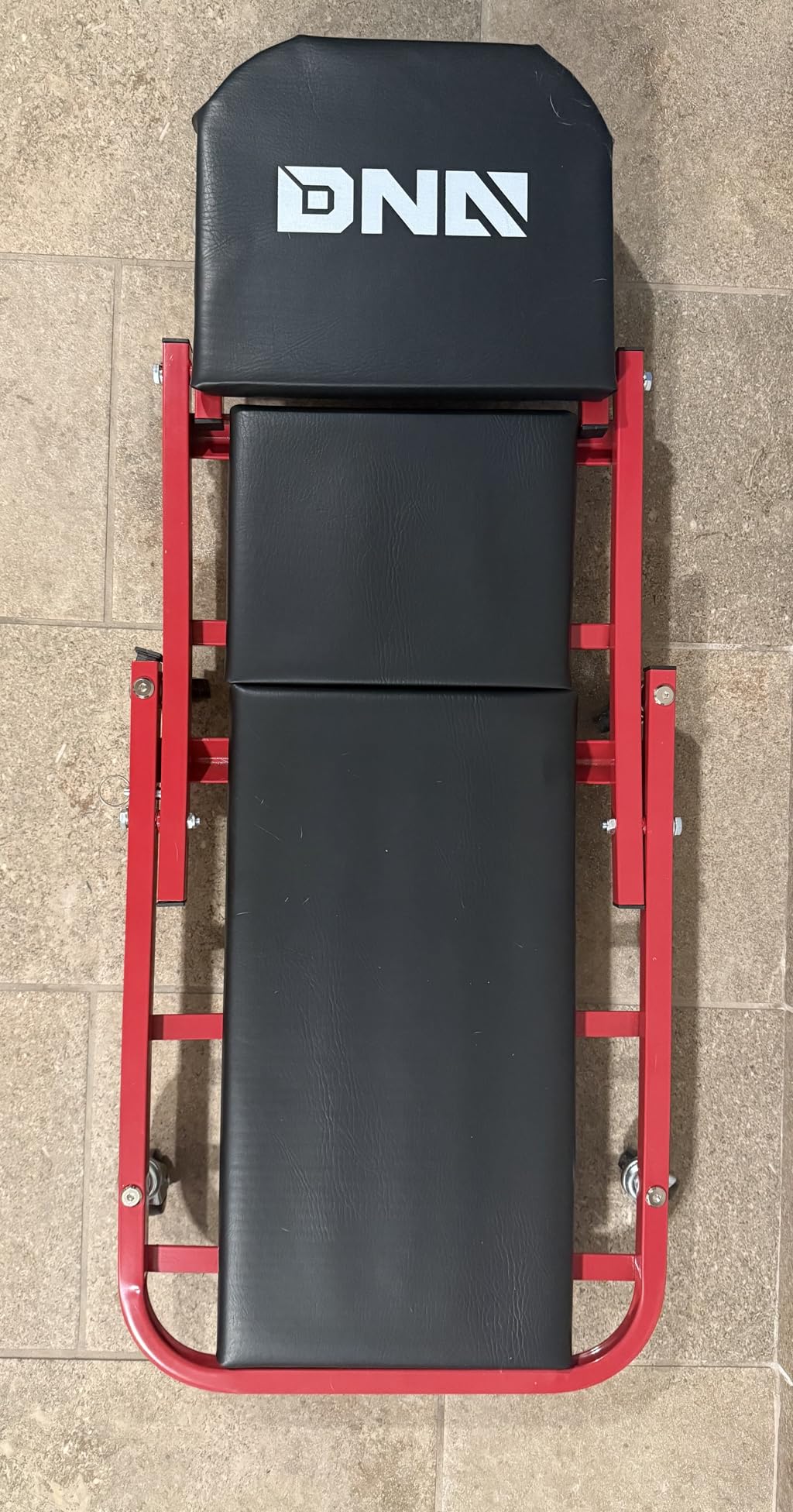 DNA Motoring 40 Inches Folding 2 in 1 Rolling Z Creeper, Adjustable Roller Garage Chair Lay Down or Sit, 6 Pcs 2