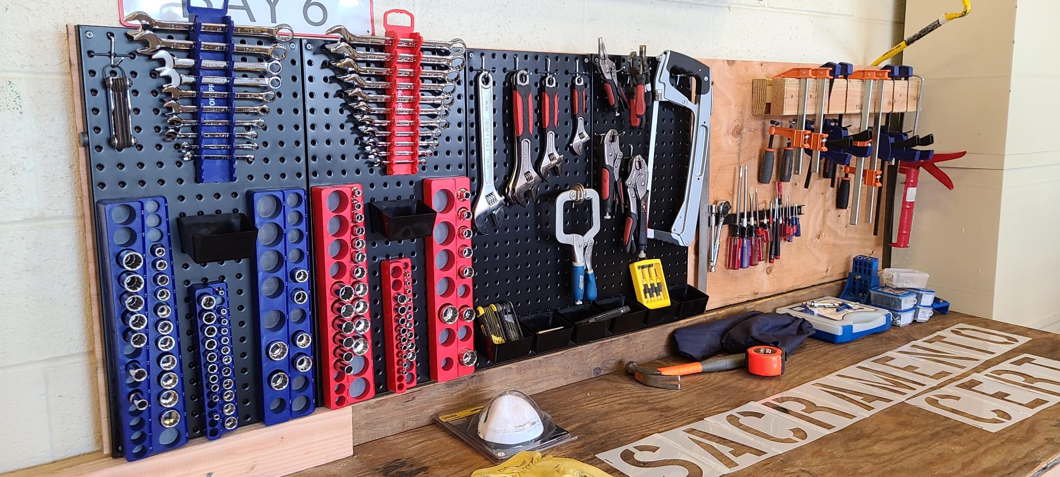 WORKPRO 8-Piece Magnetic Socket and Wrench Organizer Set, 6-Piece Socket Holders, 1/4 inch 3/8 inch 1/2 inch DR Tool Trays, For Metric SAE Sockets, 2-Piece Wrench Holders, For Metric SAE Wrenches customer photo 2