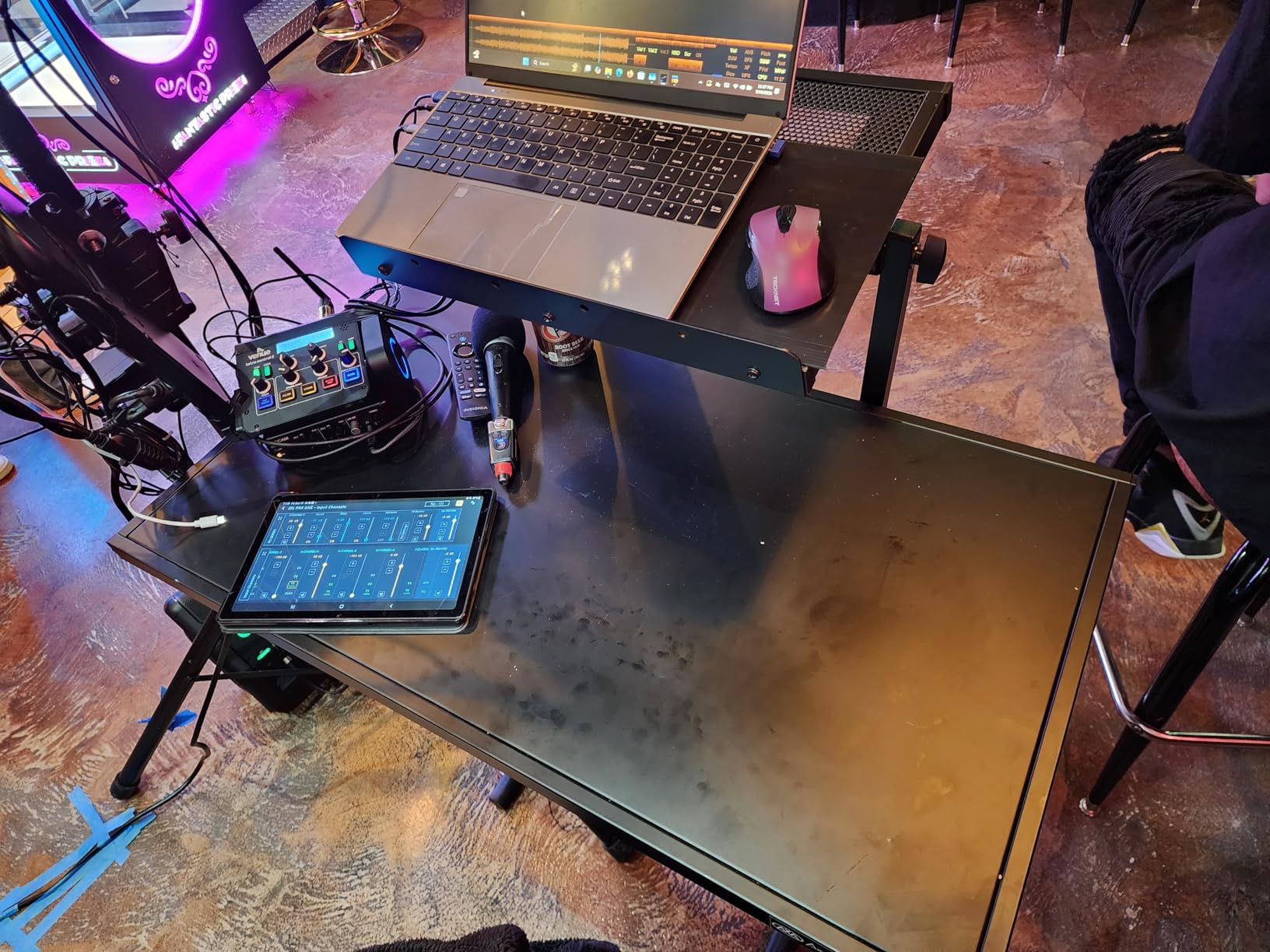 AxcessAbles Portable Two-Tier DJ Table Stand | Two Tier Piano Keyboard Stand for Sheet Music and Tablet | DJ Laptop and Controller Stand | Music Production Workstation | Booth Stand customer photo 2