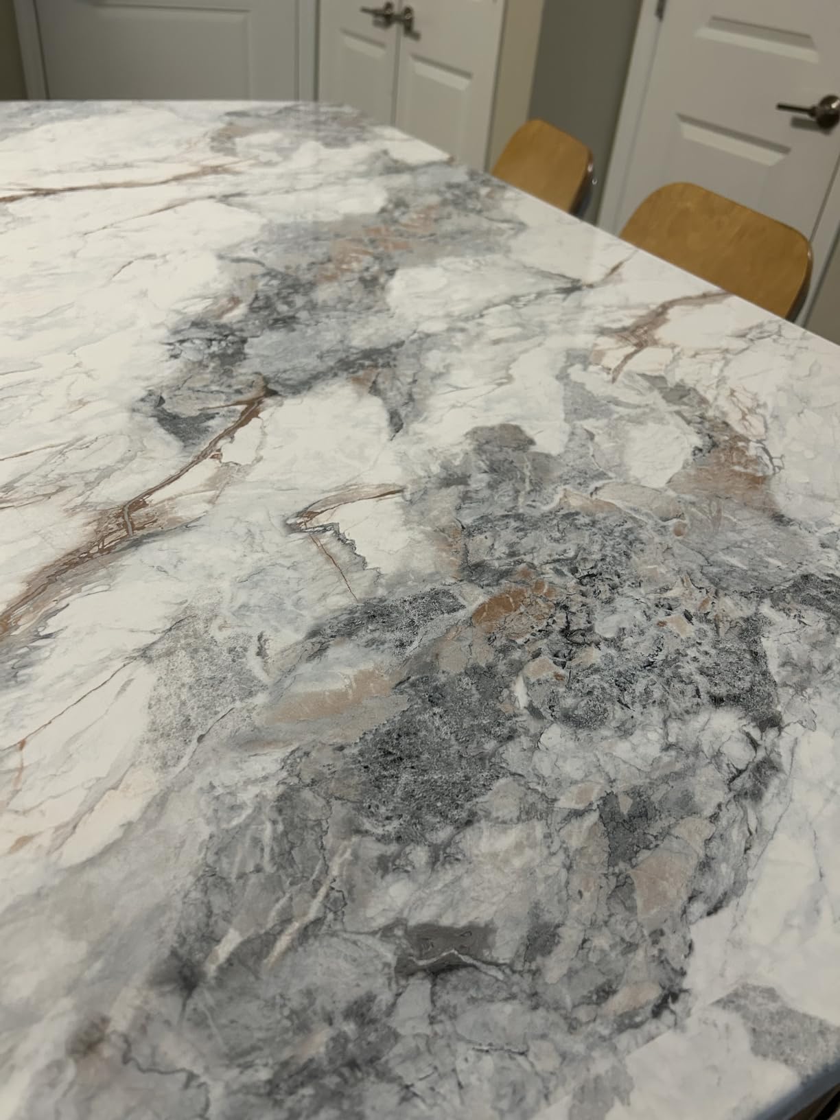 394x48inch Wide White Blue Marble Paper kitchen Granite Countertops Laminate Contact Paper Waterproof peel and stick Wallpaper Removable Vinyl Wrap Bathroom Counter Wall Top Sticker Pvc Marble Papers customer photo 2