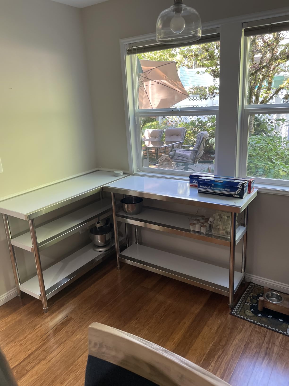 VEVOR Stainless Steel Food Prep Table, 18 x 48 x 34 Inch Commercial Kitchen Worktable, with 2 Adjustable Undershelf, Heavy Duty Prep Tables Metal Work Table for BBQ, Kitchen, Home, and Garage customer photo 1