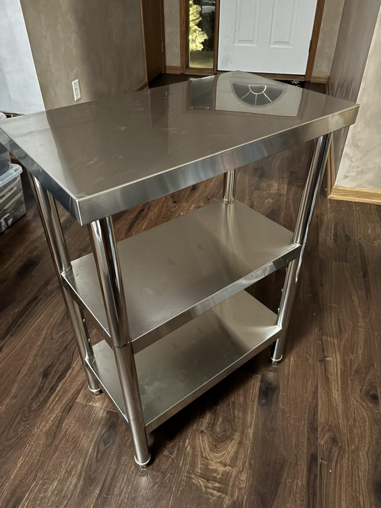 VEVOR Stainless Steel Food Prep Table, 18 x 48 x 34 Inch Commercial Kitchen Worktable, with 2 Adjustable Undershelf, Heavy Duty Prep Tables Metal Work Table for BBQ, Kitchen, Home, and Garage customer photo 2