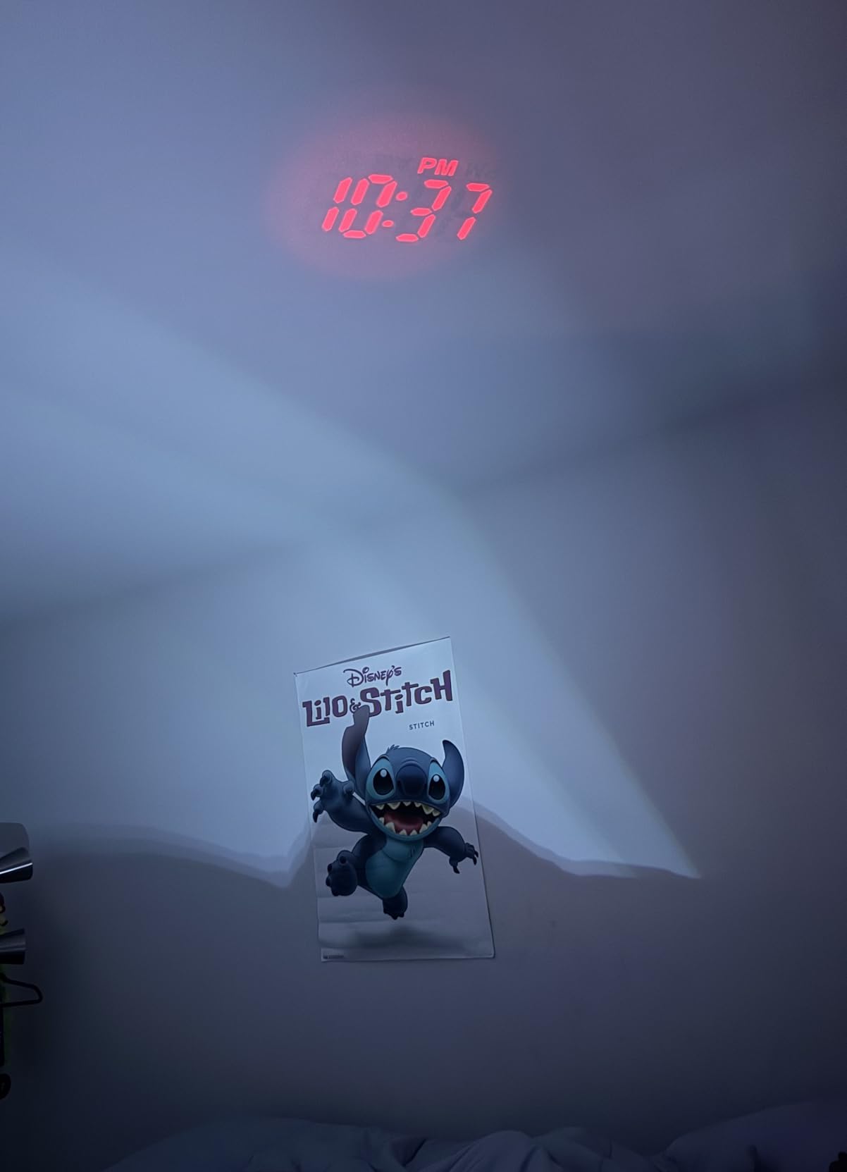Peakeep Projection Alarm Clock for Bedroom Ceiling with Colorful Nightlight | 180° Rotatable Projector, 5 Brightness Multi-Color Display, Electric Plug-in LED Digital Clock with USB Charger for Bedside customer photo 2