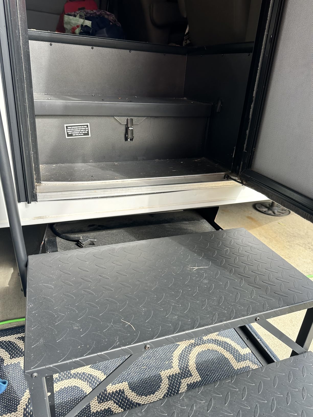 Nilight RV Steps with Handrail, 4 Steps Portable Stairs for Camper Trailers | Portable mobile motor home stairs for 5th wheel RV porch, dock entry and hot tub step with anti-slip handrail for outdoor use customer photo 1