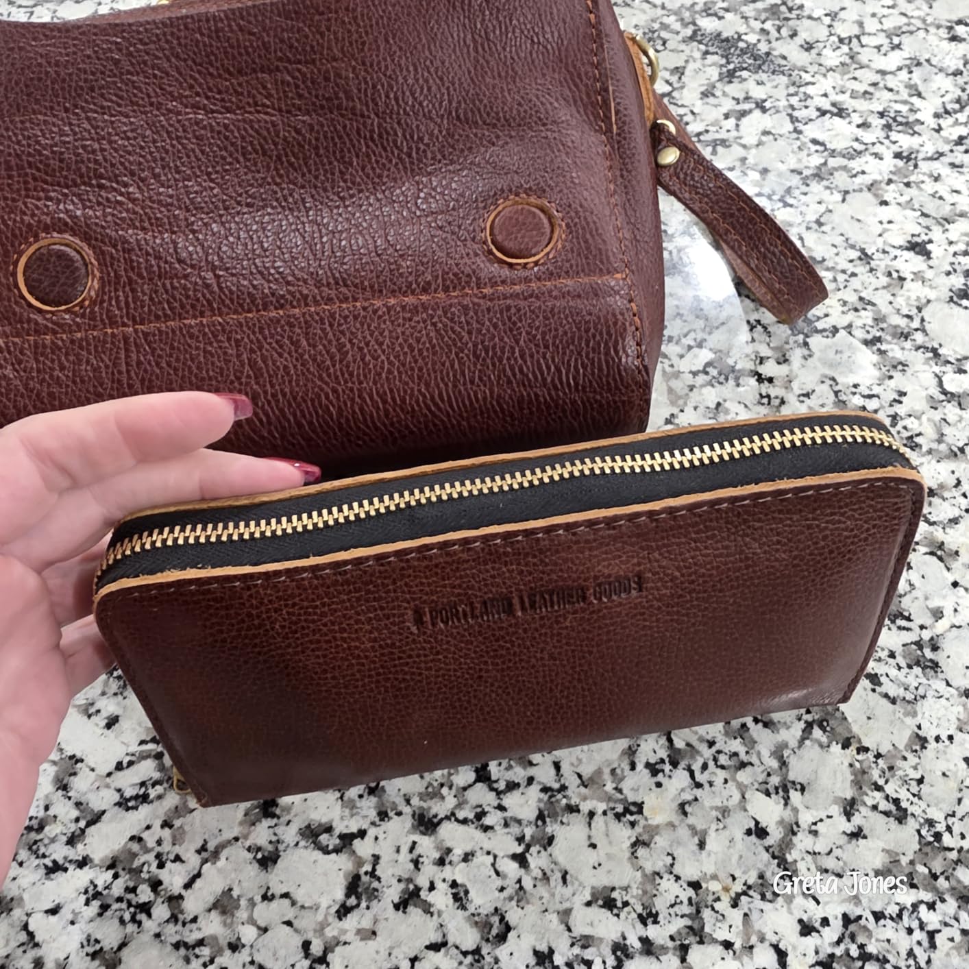 Portland Leather Goods Women's Accordion Zip Wallet - Handcrafted in Durable, Full-Grain Leather - 8 Card Slots & Secure Zippered Pocket - Cognac customer photo 2