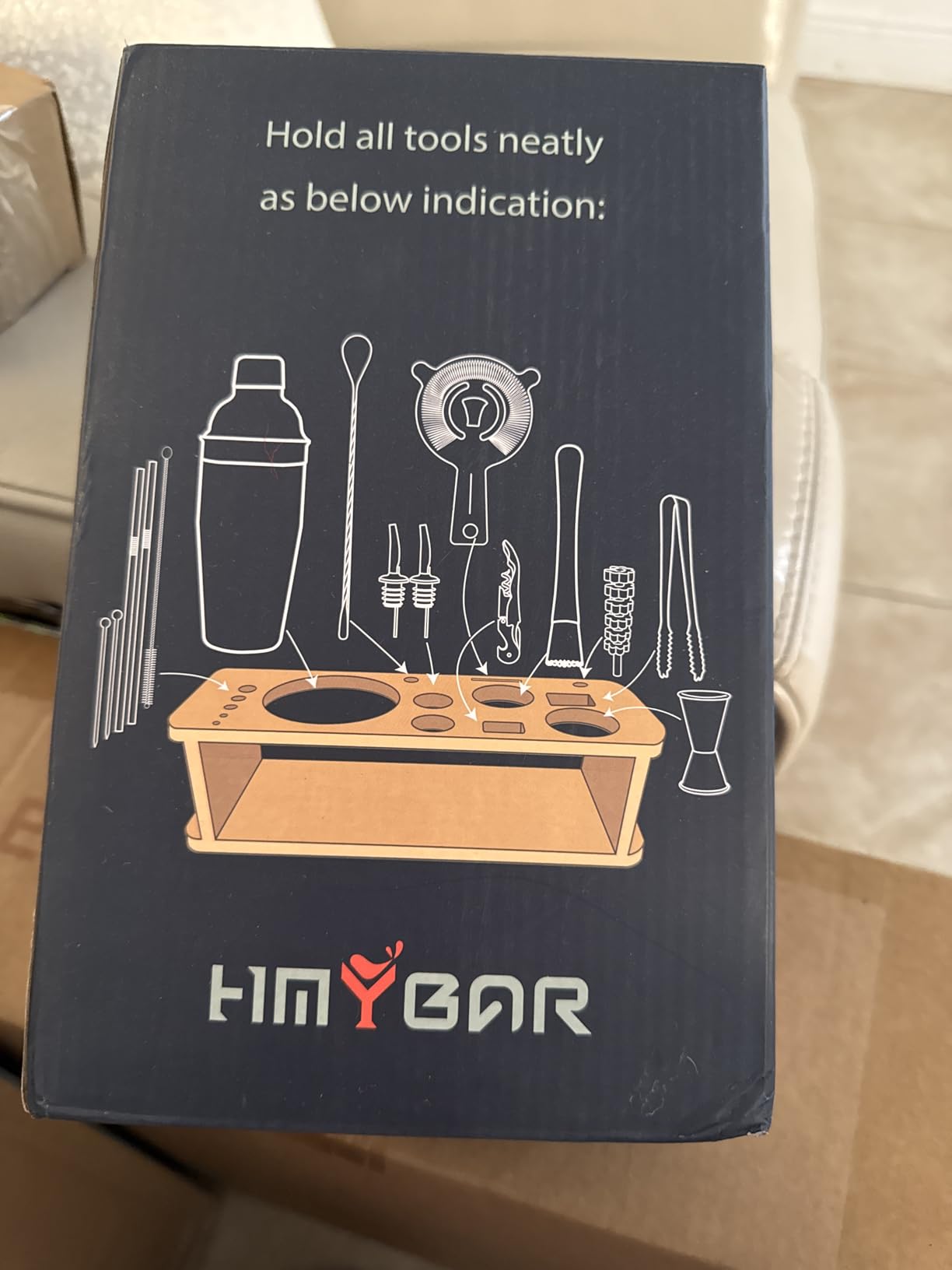 HMYBAR 22-Piece Cocktail Shaker Set, Mixology Bartender Kit with 24oz Cobbler Shaker, Home Bar Tool Set with Black Bamboo Stand, 39 Recipe Cards, Glass Markers, Gift for Men & Dad customer photo 1