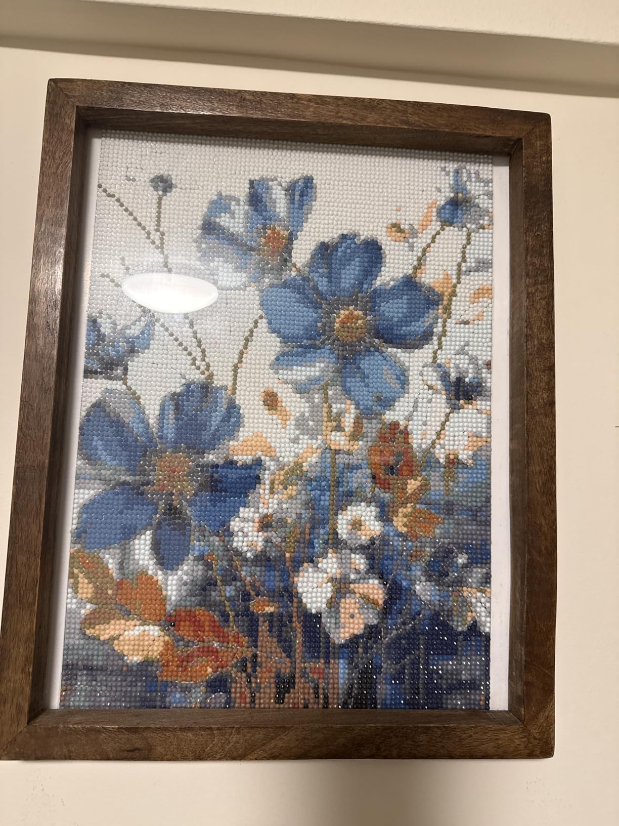 EIBEILI Diamond Painting Kits for Adults DIY 5D Diamond Art Paint with Round Diamonds Full Dril Gem Art Blue Flowers Painting Kit for Home Wall Decor Gifts 12x16inch customer photo 1