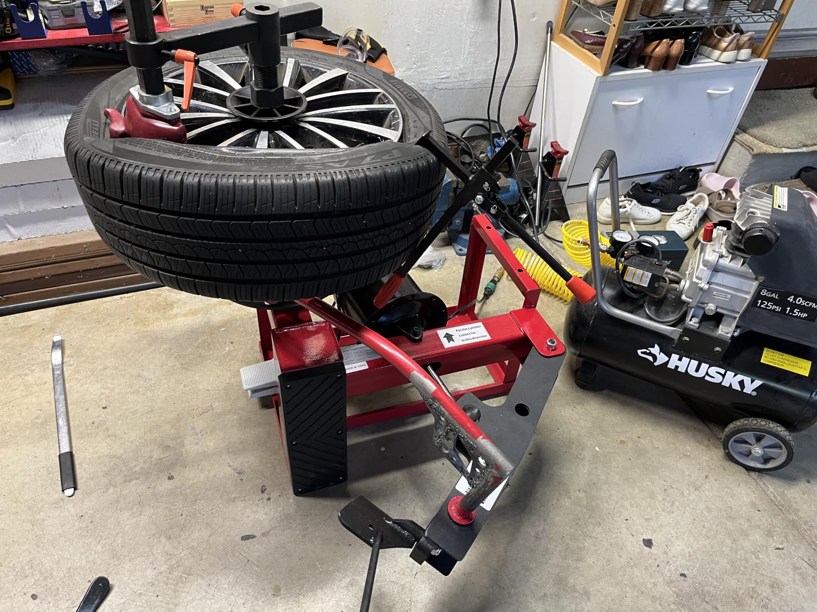 KATOOL KT2002 Mini Tire Changer Machine 39 Inch Air Bead Breaker No Anchor Portability Fit for Road Rescue, Mobile Car Repair customer photo 2