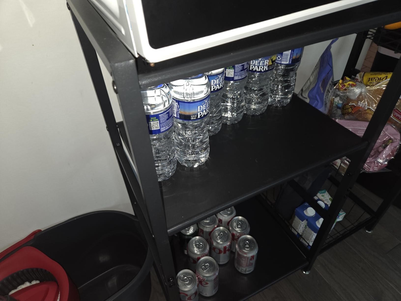 Hastatii Storage Rack Kitchen Baker's Rack - 3 Tiers 4 Baskets, Utility Coffee Bar, Air Fryer Stand with Steel Mesh Baskets customer photo 2
