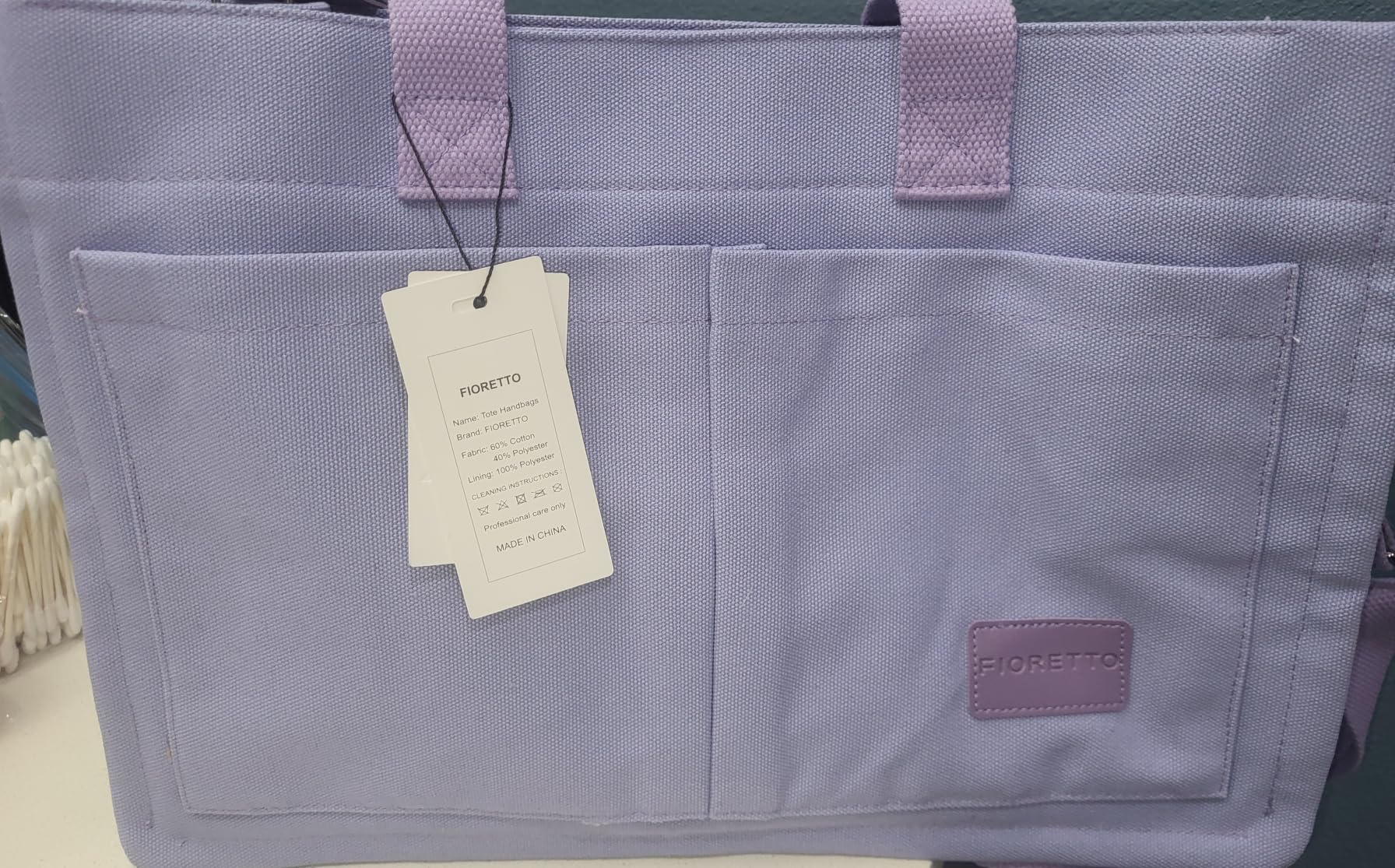 FIORETTO Canvas Tote Bag for Women with Zipper Closure & Individual Compartments for Work College for Teacher & Nurse customer photo 1