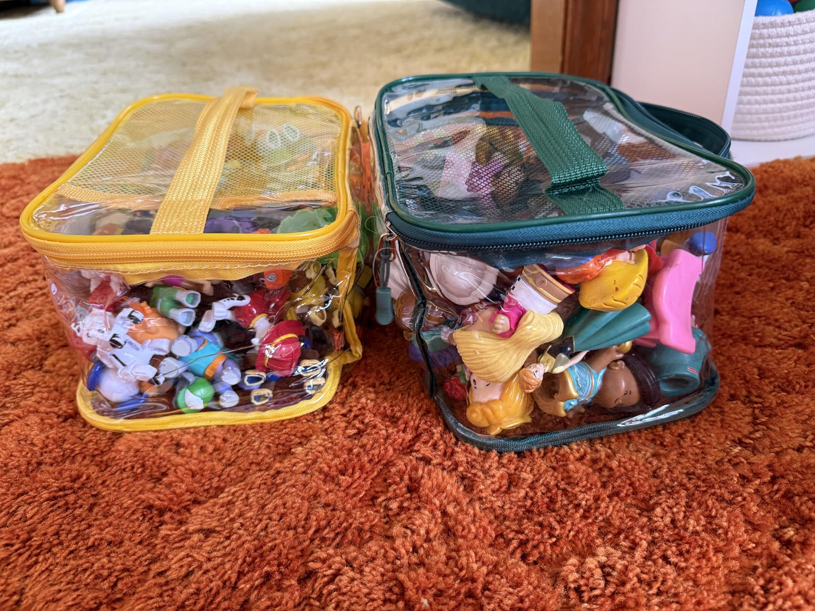 Tesuko 6 Pack Clear Toy Storage Bag with Name Tag & Manual Pocket, Waterproof Transparent PVC Toy Organizer Case for Lego Bricks, Board Games, Building Blocks, Puzzles (Large Capacity, Black) customer photo 1