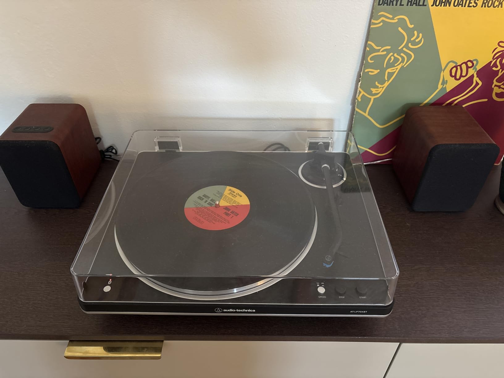 Audio-Technica AT-LP70XBT Wireless Turntable (Black/Bronze) | Fully automatic belt-drive turntable with Bluetooth and AT-VM95C cartridge for vinyl, streaming and analog audio customer photo 2