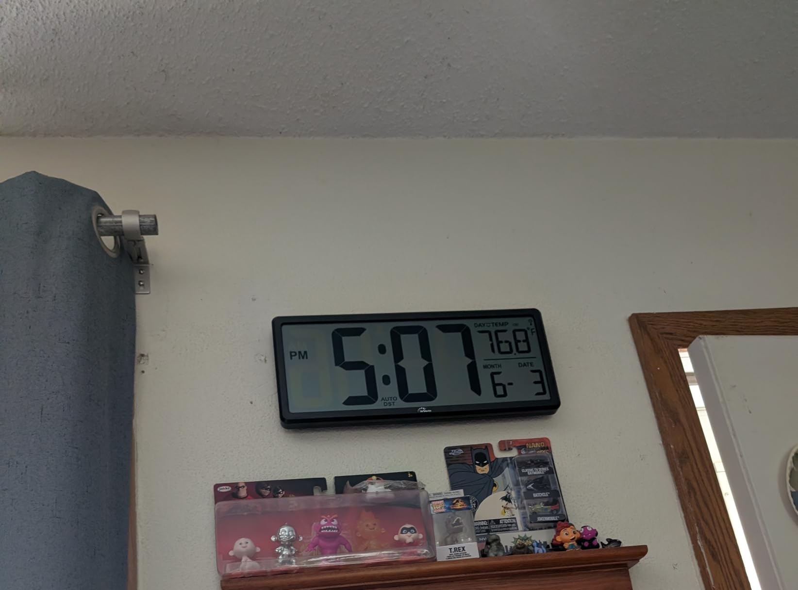 14.5' Atomic Digital Wall Clock Battery Operated with Backlight | Large Display with Temperature and Date, Easy to Read and Set, Auto DST, 4 Time Zone customer photo 1