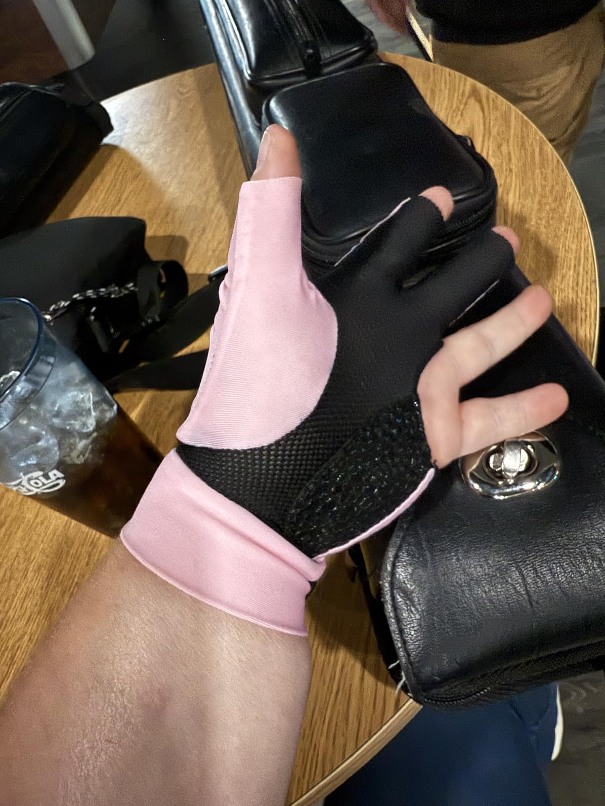 Billiard Pool Glove for Left Hand, 3-Finger Snooker Cue Glove | Breathable Mesh Palm, Smooth Stretch Back, Double-Stitched Construction, Adjustable Wrist Strap, One Left-Hand Glove Included customer photo 1