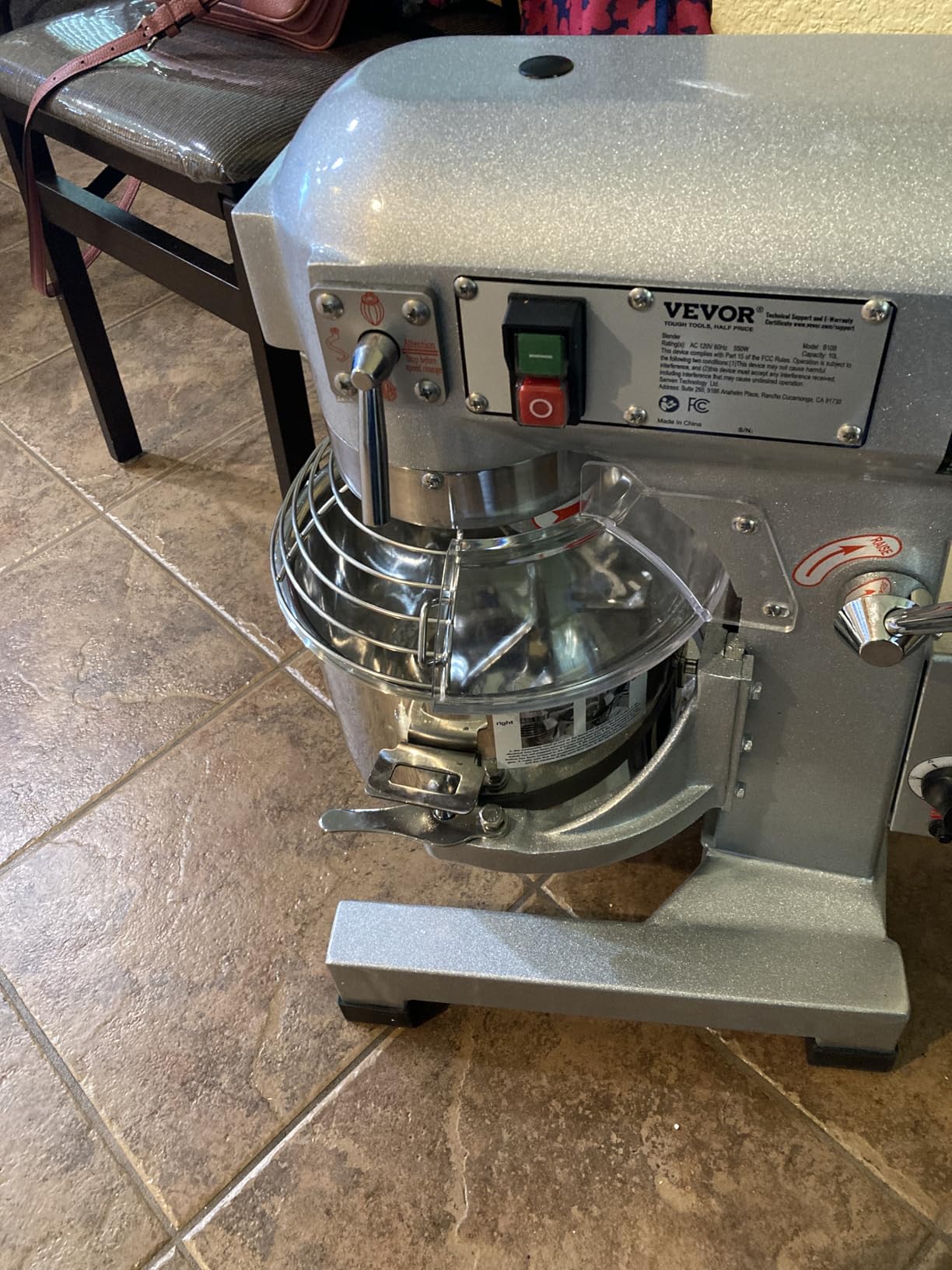 VEVOR Commercial Food Mixer 30Qt, Commercial Mixer with 3 Adjustable Speeds, 1100W Dough Mixer, Commercial Stand Mixer with Stainless Steel Bowl customer photo 1
