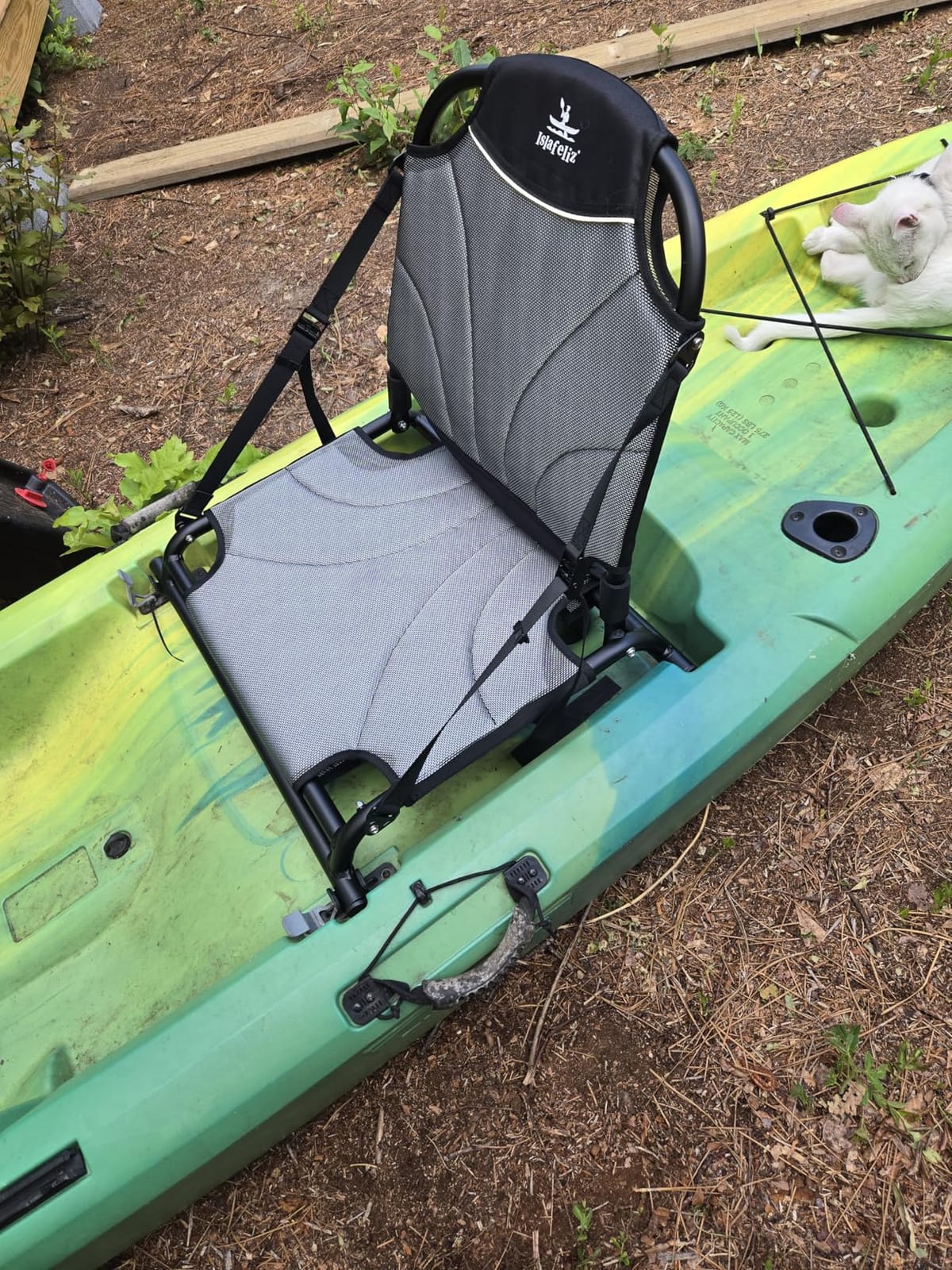 Aluminum Frame Kayak Seat Replacement - Breathable Mesh Stadium Chair for Sit-On-Top Fishing Kayaks & Canoes - High Back Support & Adjustable Straps customer photo 1