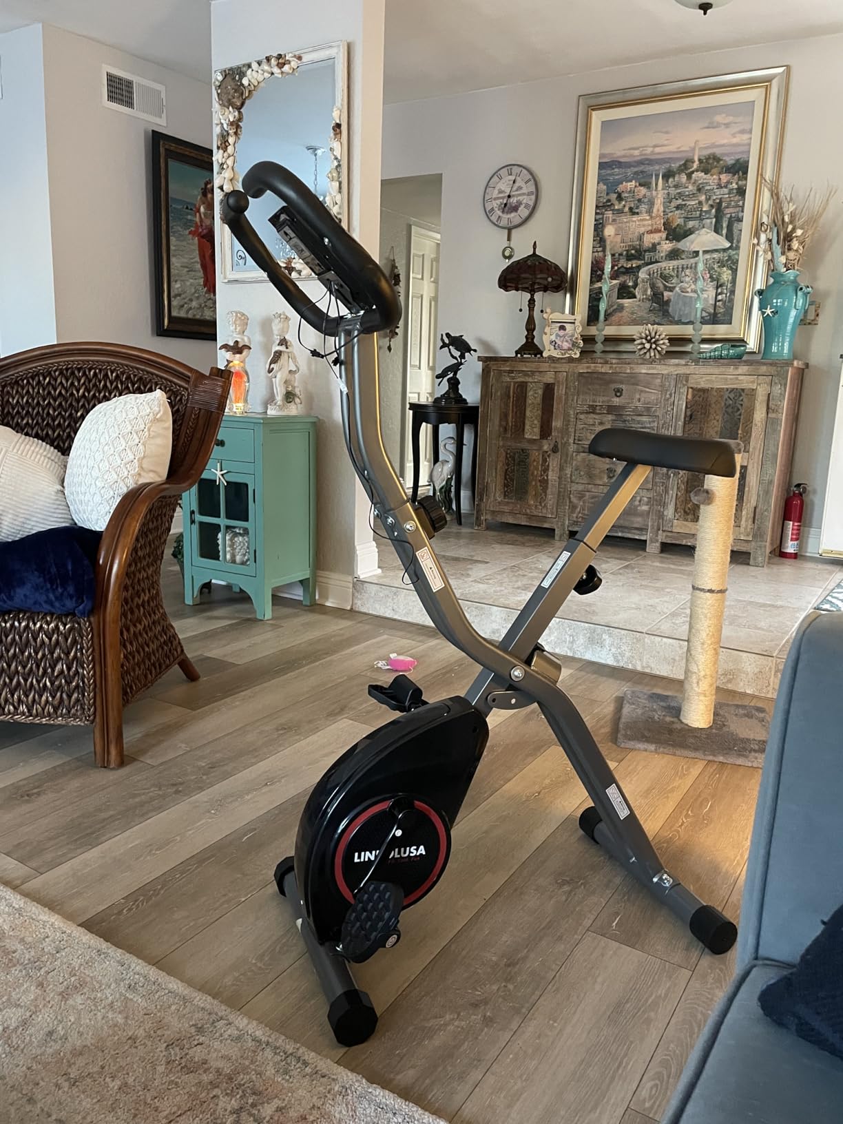 Lightweight 33LB Foldable Exercise Bike for Small Apartments, Stationary Bikes for Home Workout, Indoor Portable Cycling Bike with 16-Level Magnetic Resistance, 260LBS Capacity, 5.5 LBS Flywheel customer photo 2