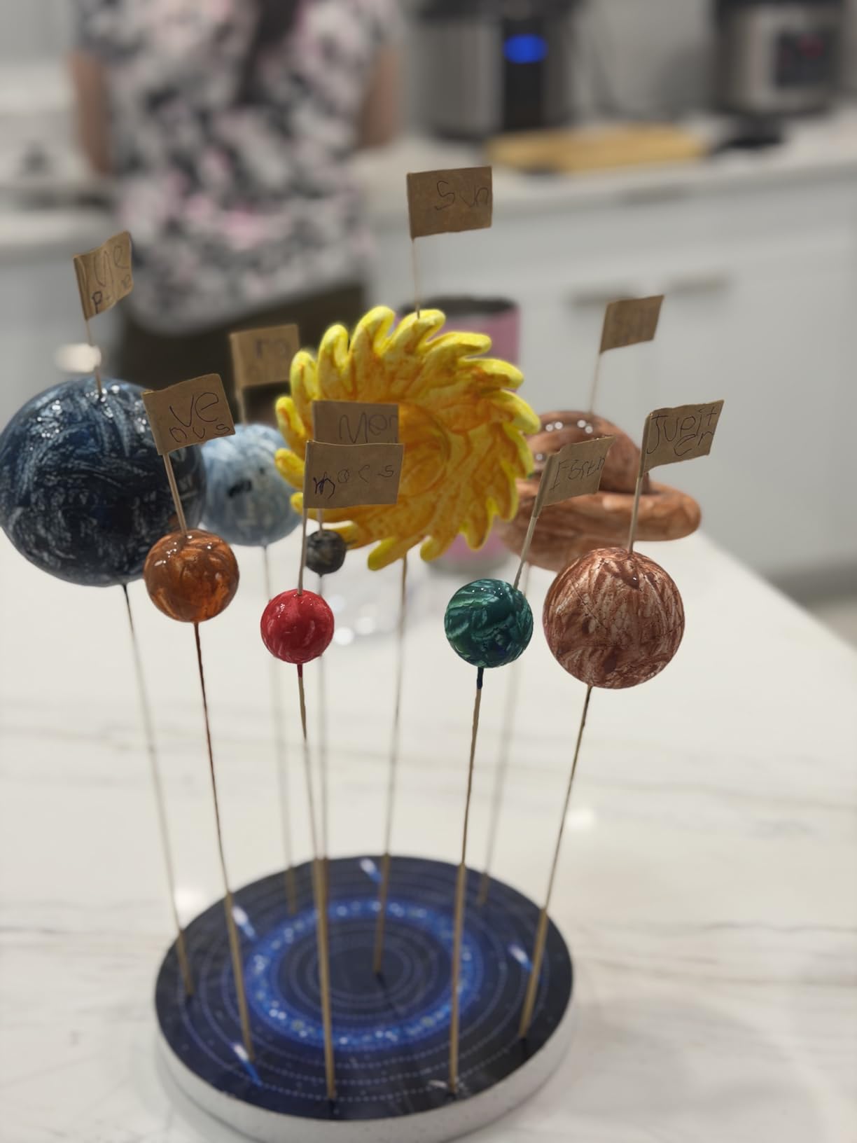 64 PCS Solar System Project Kit, Solar System Model Kit with 13 Mix Foam Balls, Solar System Toys for Kids 3-5, Learn Planets Science Kit School Project Supplies of Bamboo Sticks, Flags, Brushes | Solar System Model Kit with 13 Mix Foam Balls, Solar System Toys for Kids 3-5, Learn Planets Science School Project Supplies customer photo 2
