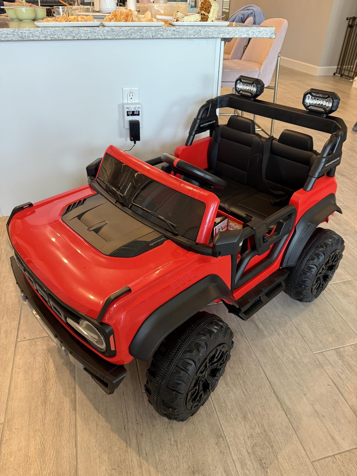 First Ride On 24V Ride on Toys for Big Kids, Licensed Ford Bronco Raptor 2 Seater Ride on Cars with Remote Control, Ride on Truck w/ 4-Wheeler Suspension, 3 Speeds, LED Lights, Bluetooth (24V, Pink) customer photo 1