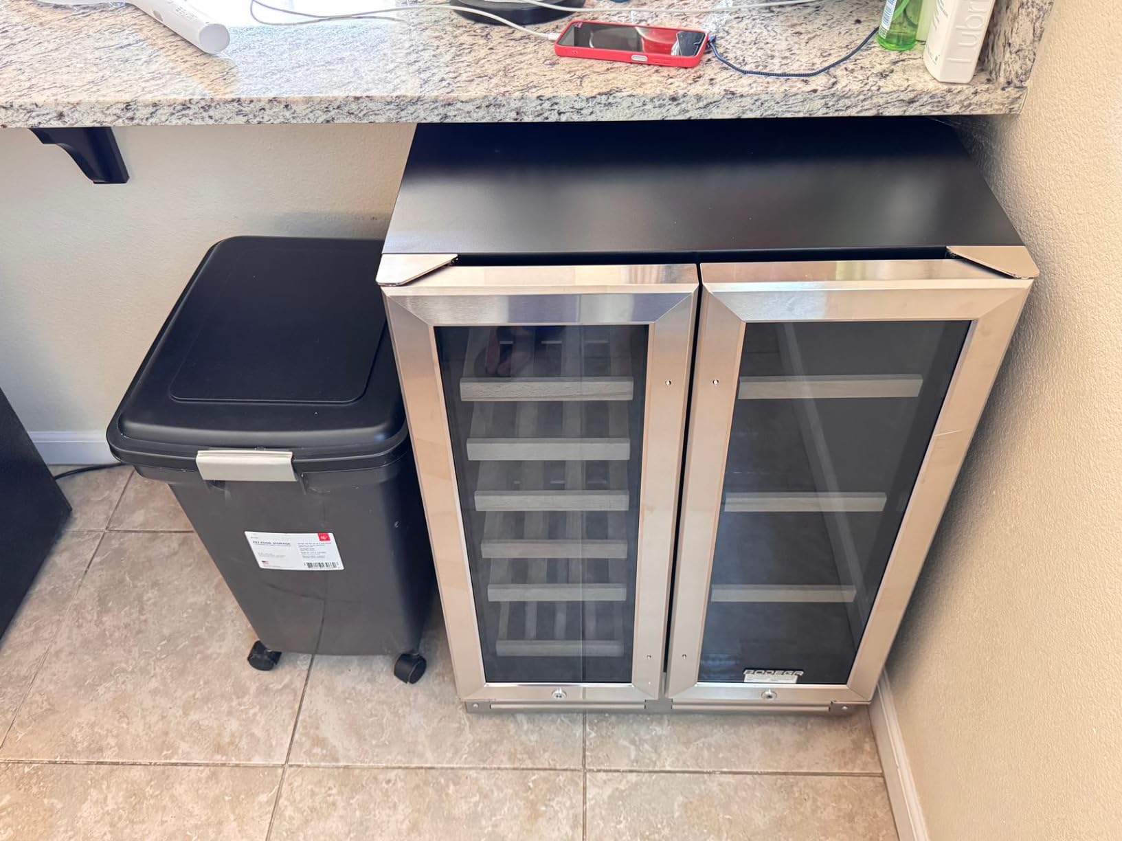BODEGA 24 Inch Wine and Beverage Refrigerator, Dual Zone Wine and Bar Beverage Cooler, Commercial Black Bar Cooler With 2 Glass Doors, Bar Fridge Hold 19 Bottles and 57 Cans, Built-In or Freestanding. customer photo 1