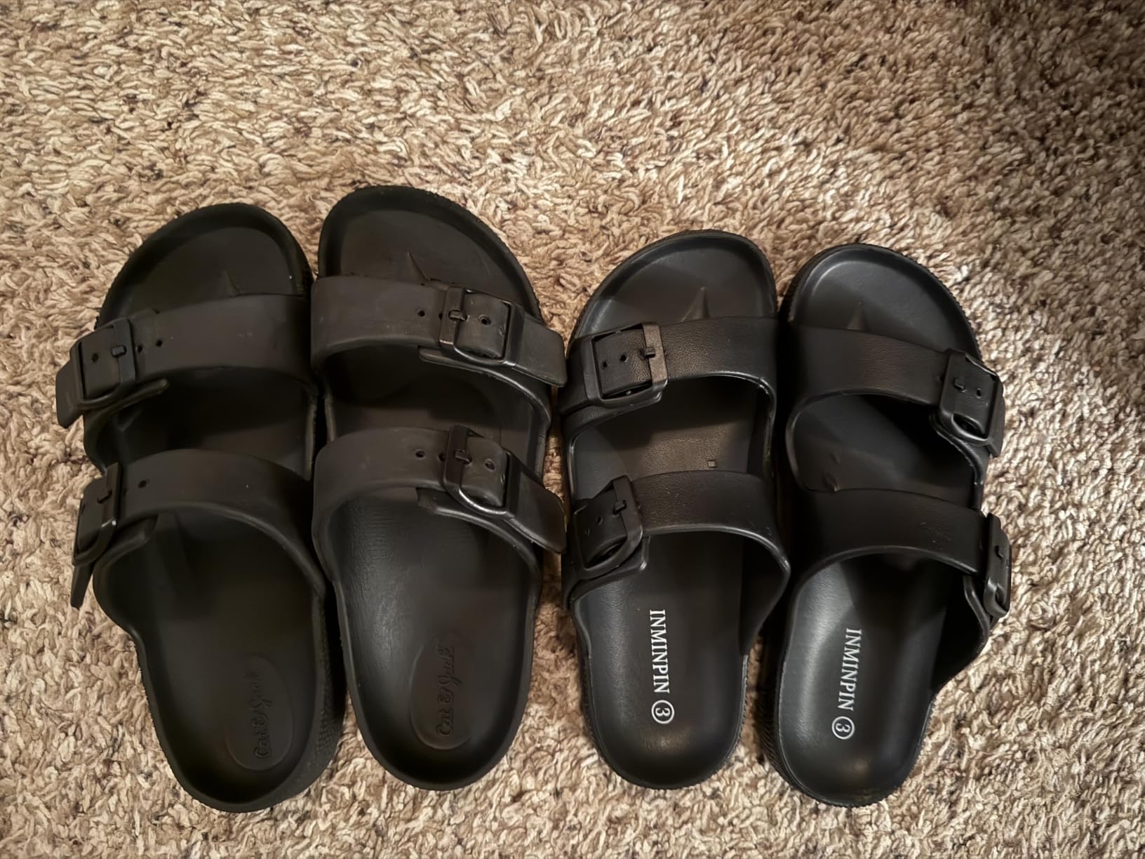 Boys Girls Double Buckle Slide Sandals Comfort Beach Pool Shower Slippers Adjustable Indoor Outdoor Little Kid/Big Kid customer photo 1