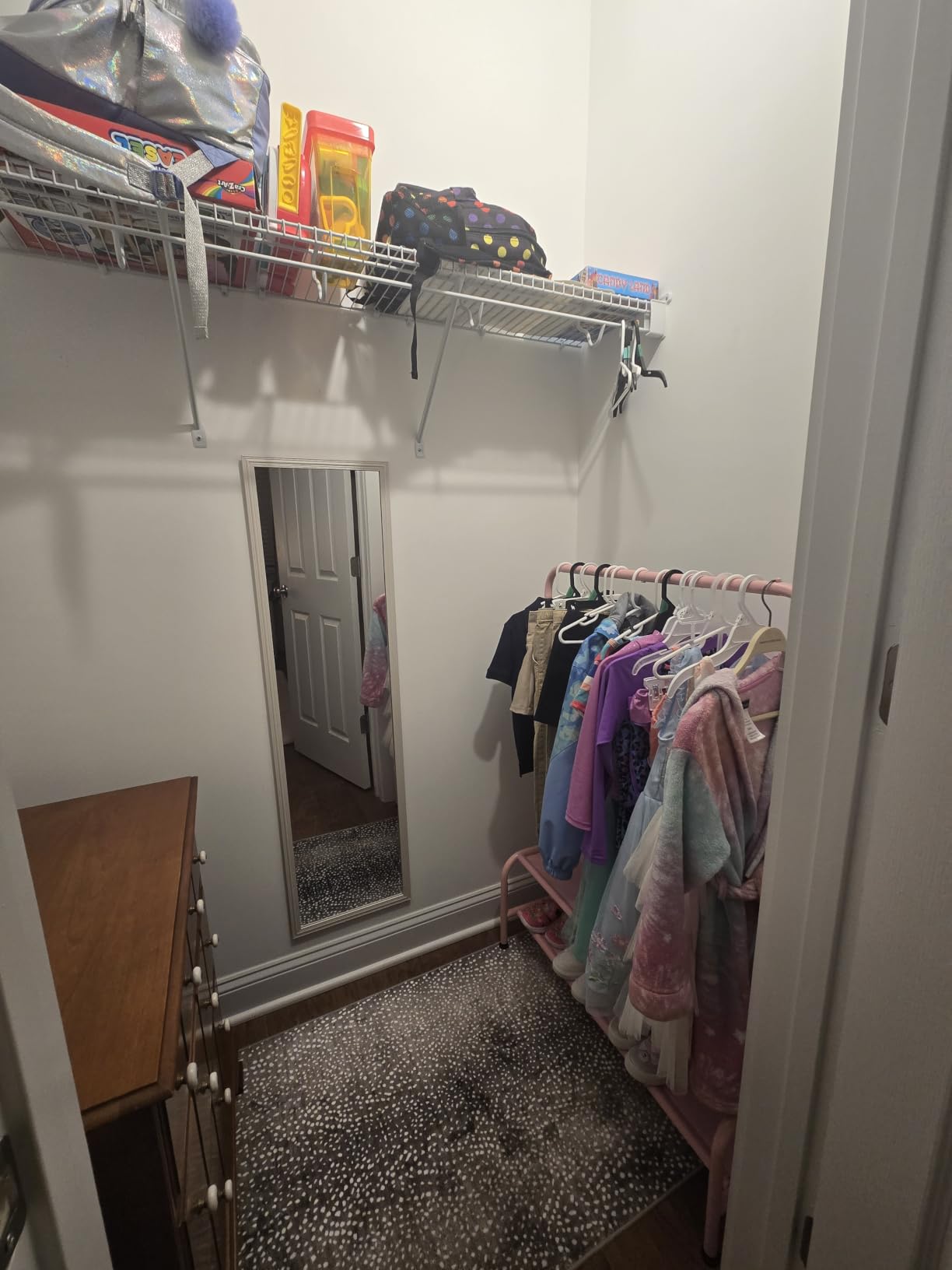 mirolam Kids Clothing Rack - Dress Up Storage - Dress Up Rack for Little Girls - Small Kids Costume Wardrobe with 2 Fabric Shelves - Princess Room Bedroom Decor customer photo 1