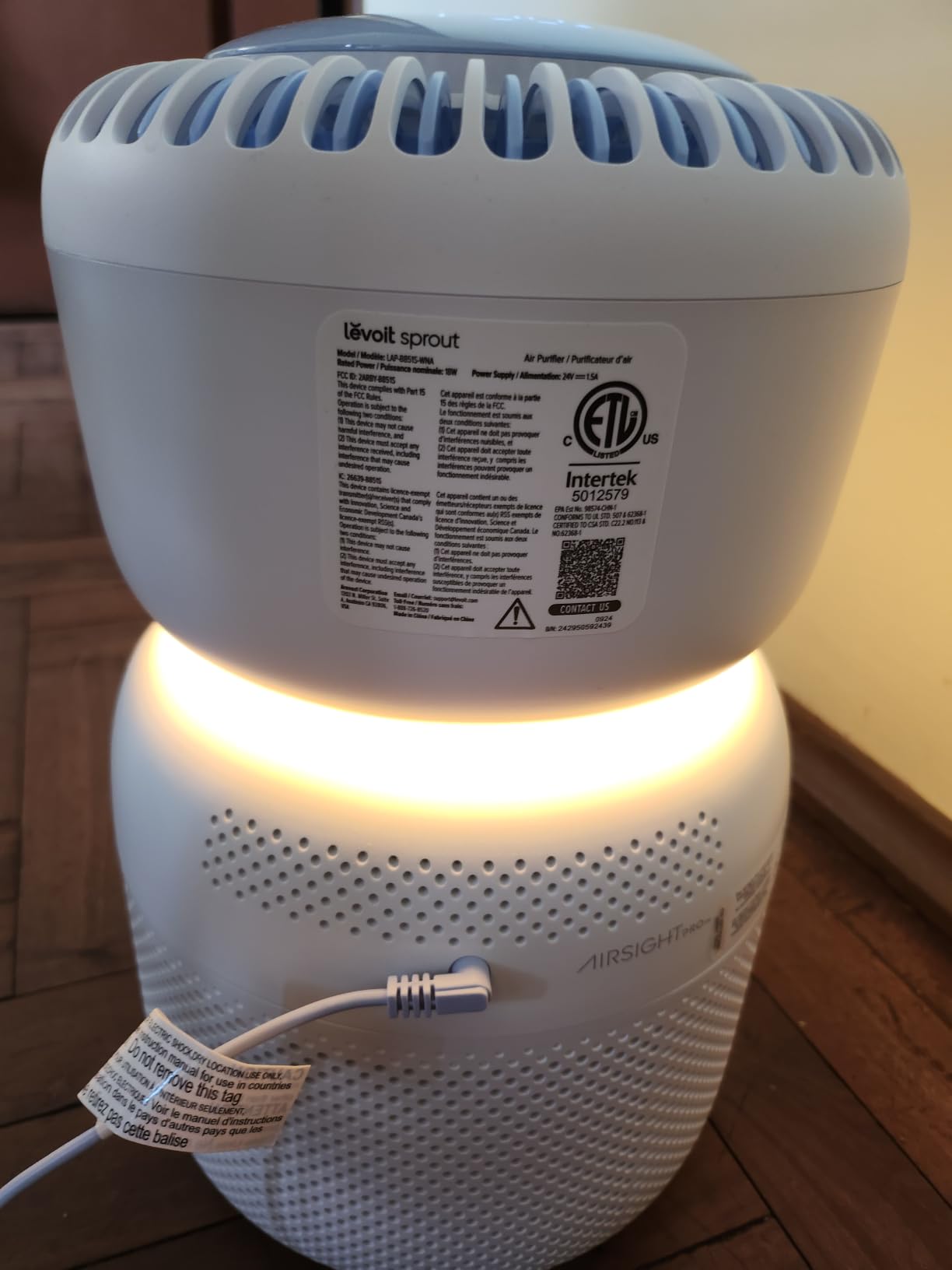 LEVOIT Smart Air Purifier for Home Bedroom, Quiet for a Nursery, Sprout | HEPA Filter, White Noise Sound Machine, Blue Light-Safe Night Light for Better Sleep, AHAM VERIFIDE, 5 Air Quality Monitor customer photo 1