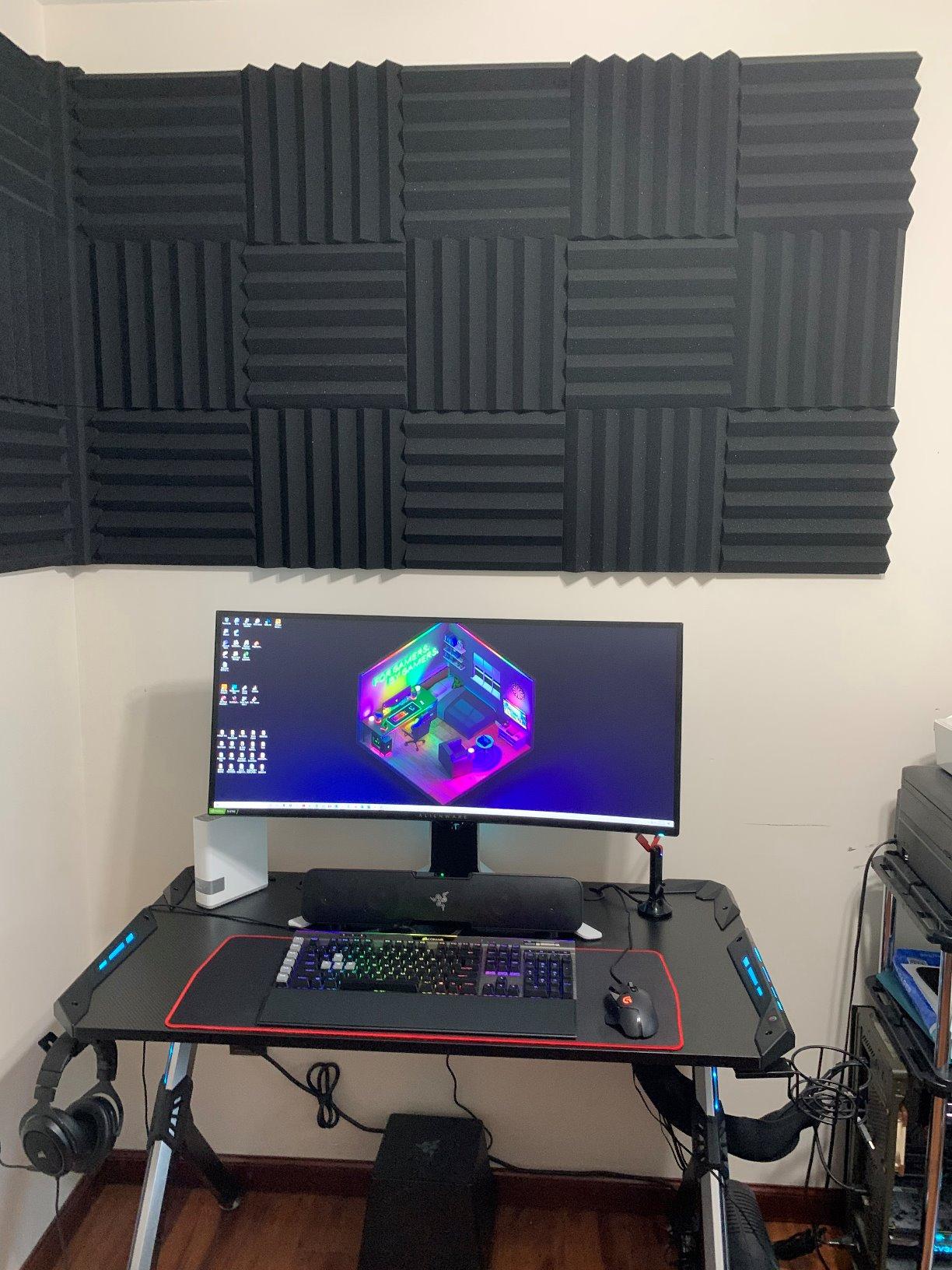 4 Pack Acoustic Foam Panels, 48 x 24 x 2