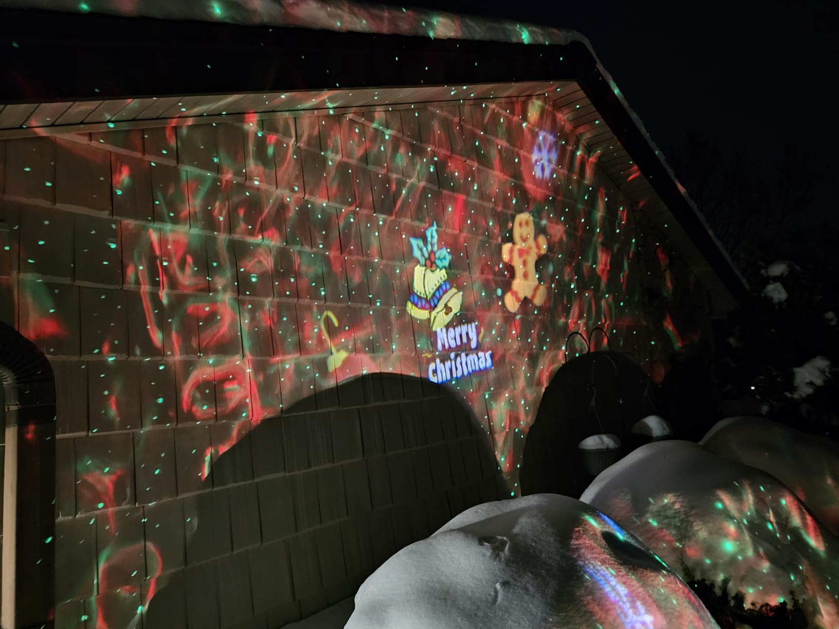 Christmas Projector Lights Outdoor with Ocean Wave & Firefly Light, 20 Slides/160 Patterns Holiday Projection Lights Indoor with Remote & Timer, Waterproof Light Projector Christmas Decorations customer photo 1