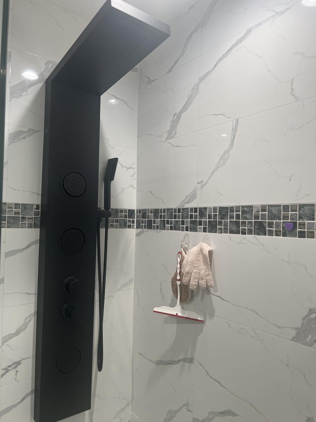 ROVATE Shower Panel Tower System with Rainfall Shower Head, Matte Black | Shower Tower with Powerful Body Jets, Handheld Shower and Tub Spout, Stainless Steel Shower Column Black High Pressure customer photo 1