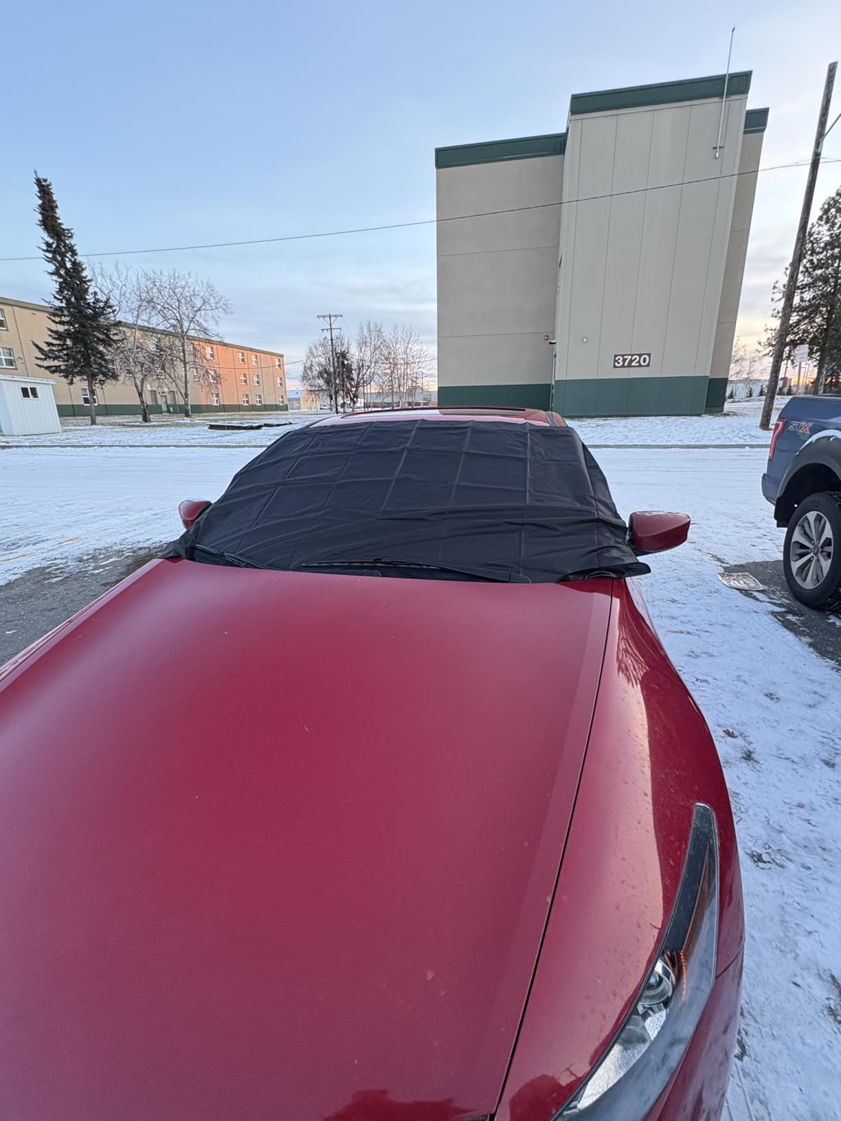 Autovir Windshield Snow Cover for Ice and Snow - Car Windshield Cover for Winter Frost, Ice & Snow Protection - Waterproof Frost Shield Windshield Protector for Cars, SUVs & Trucks (69x42 inches) customer photo 2