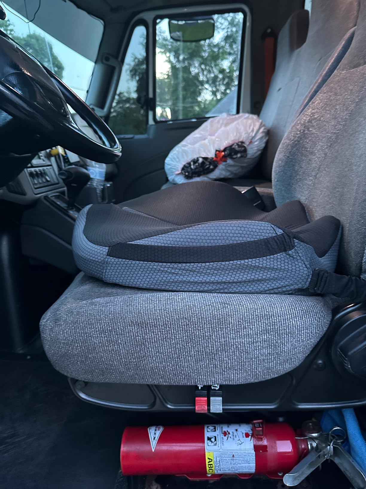 XL Truck Seat Cushion for Truck Driver Seat Cushion - Upgraded Back Support, CertiPUR-US Certified - Thick Memory Foam, Pain Relief for Hours of Driving, Trucker Approved Big Rig - Black customer photo 1
