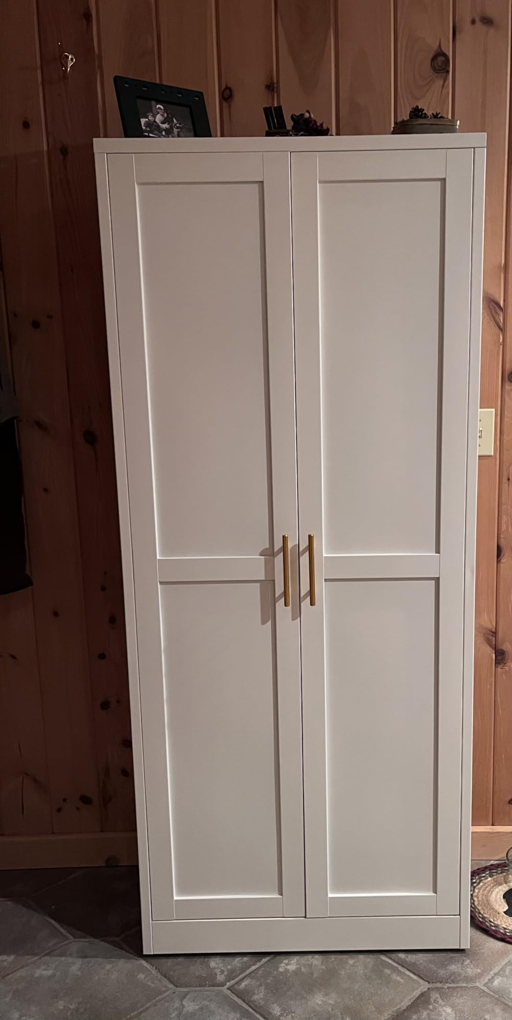 GAIOUS Metal Pantry Cabinet, Kitchen Pantry Storage Cabinets with 2 Door and 3 Adjustable Shelves, White Kitchen Pantry Cabinet, Freestanding Cupboard for Dining Room Living Room Bathroom customer photo 1