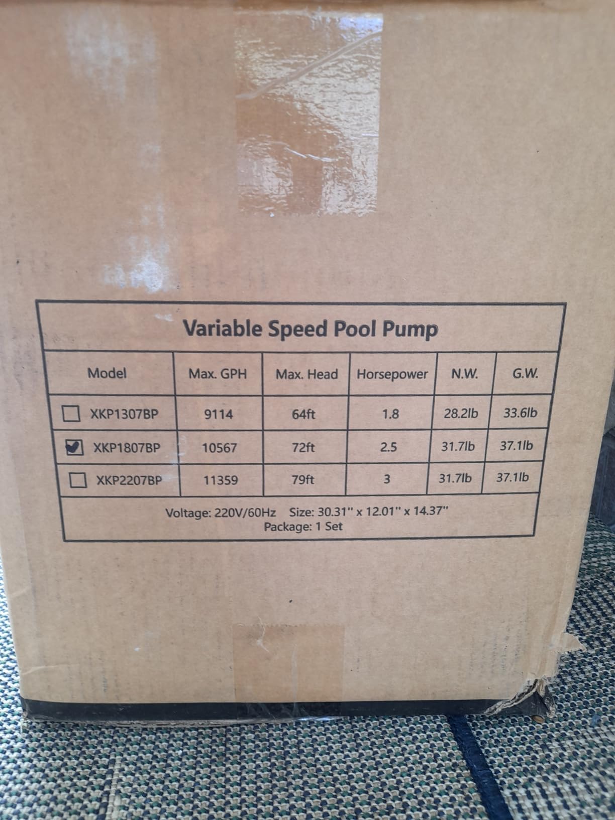 1.8HP Variable Speed Pool Pump for In Ground and Above Ground Pools 220V, Self-Priming Up to 9114 GPH customer photo 1