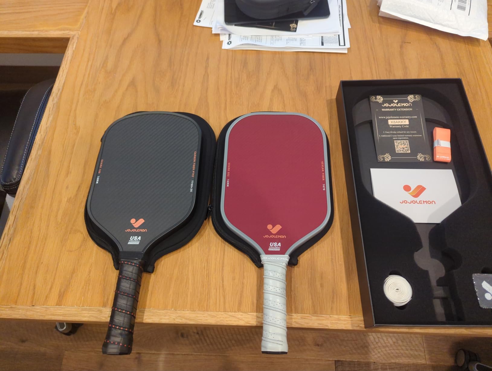 JOJOLEMON Pickleball Paddles, Carbon Fiber Pickleball Paddle with a 16mm Shark Power Polymer Core, The Pickleball Rackets Designed for Ultimate Spin & Consistency customer photo 1