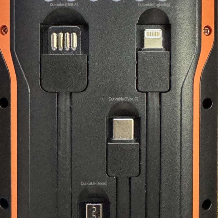 Solar Power Bank 40000mAh PD20W Fast Charging Portable Solar Charger | Built-in 4 Cables, 3 Ports, Dual Bright Flashlight, External Battery Pack for Camping, Hiking, and Outdoor Use, Orange customer photo 2