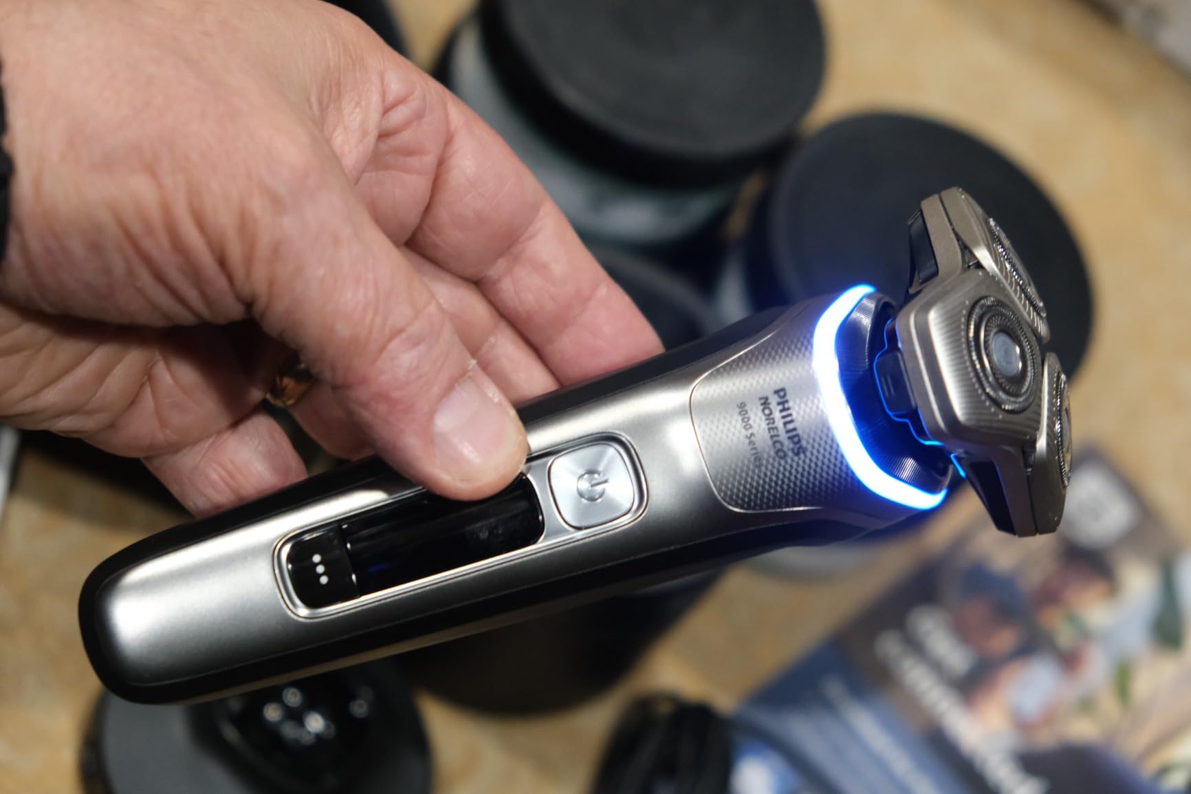 Philips Norelco 9000 Electric Shaver, Space Grade Edition | Premium Adaptive Shaver, Skin-Level Closeness, Pressure Guidance, Wet and Dry Shave, Quick Clean Pod, Travel Case customer photo 1