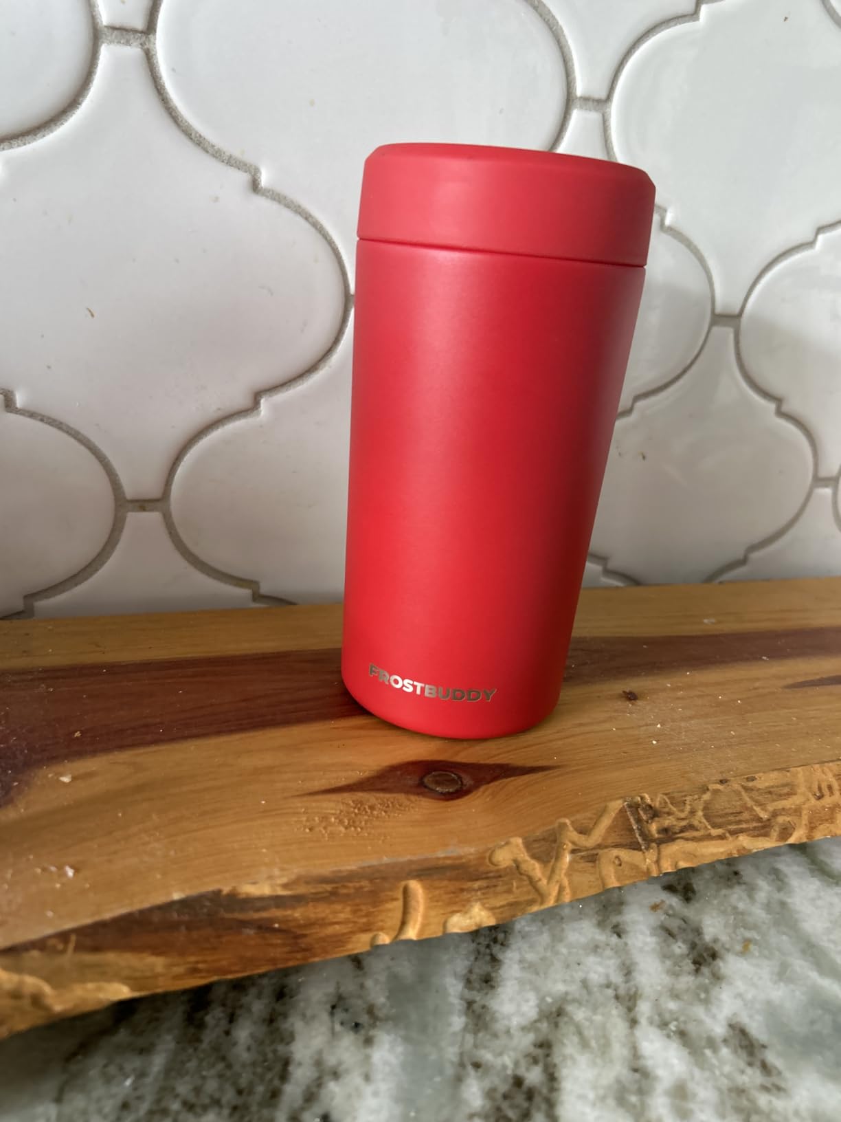 Frost Buddy Universal Can Cooler, Stainless Steel Can Insulator (Crimson) - Fits 12oz, 16oz, slim cans, bottles customer photo 1