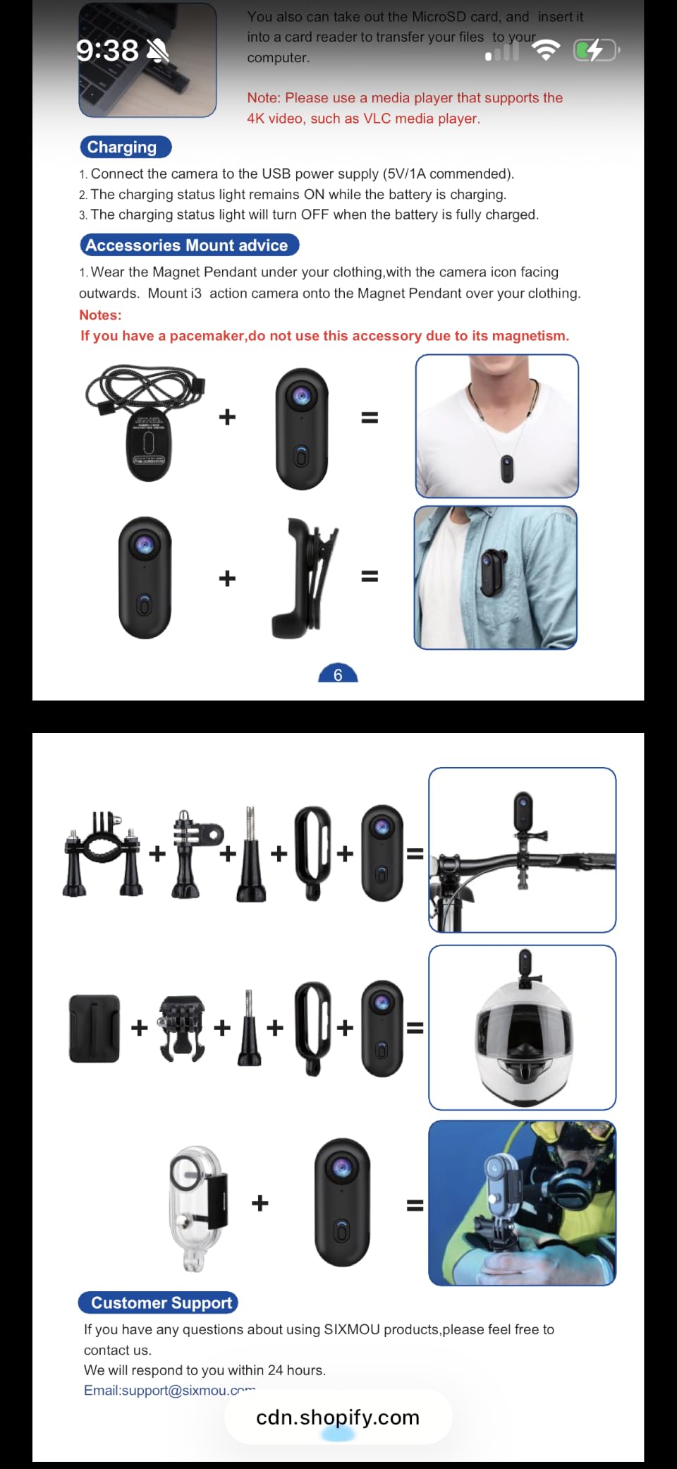 i3 4K Thumb Action Camera, Tiny Size, Mount Anywhere, Small Body Camera with 64G Card, Spring Clip, Portable Vlogging, Hands-Free POV Recording, Helmet Cam for Cycling, Motorcycle customer photo 2