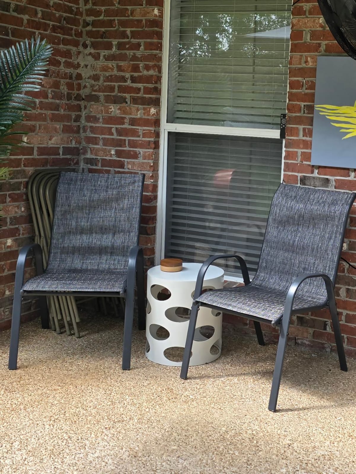 Patio Chairs Set of 4, Outdoor Dining Chairs Stackable for All Weather, Breathable Metal Modern Outside Furniture Chair for Pool Side, Garden, Backyard Deck, Brown customer photo 2