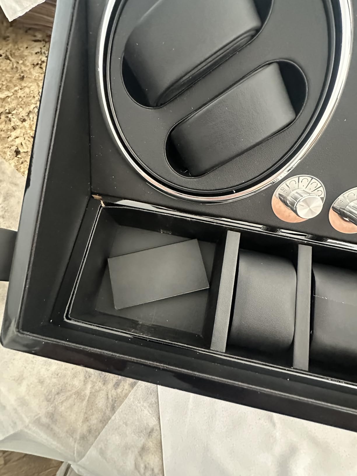 BEWISHOME Watch Winders for Automatic Watches, Automatic Watch Winder Box | Watch Spinner with LED Light, 4 Watch Winder with Quiet Running Motor and 6 Storage Case for Man/Woman's Watches, Brown SYQ01Y customer photo 1